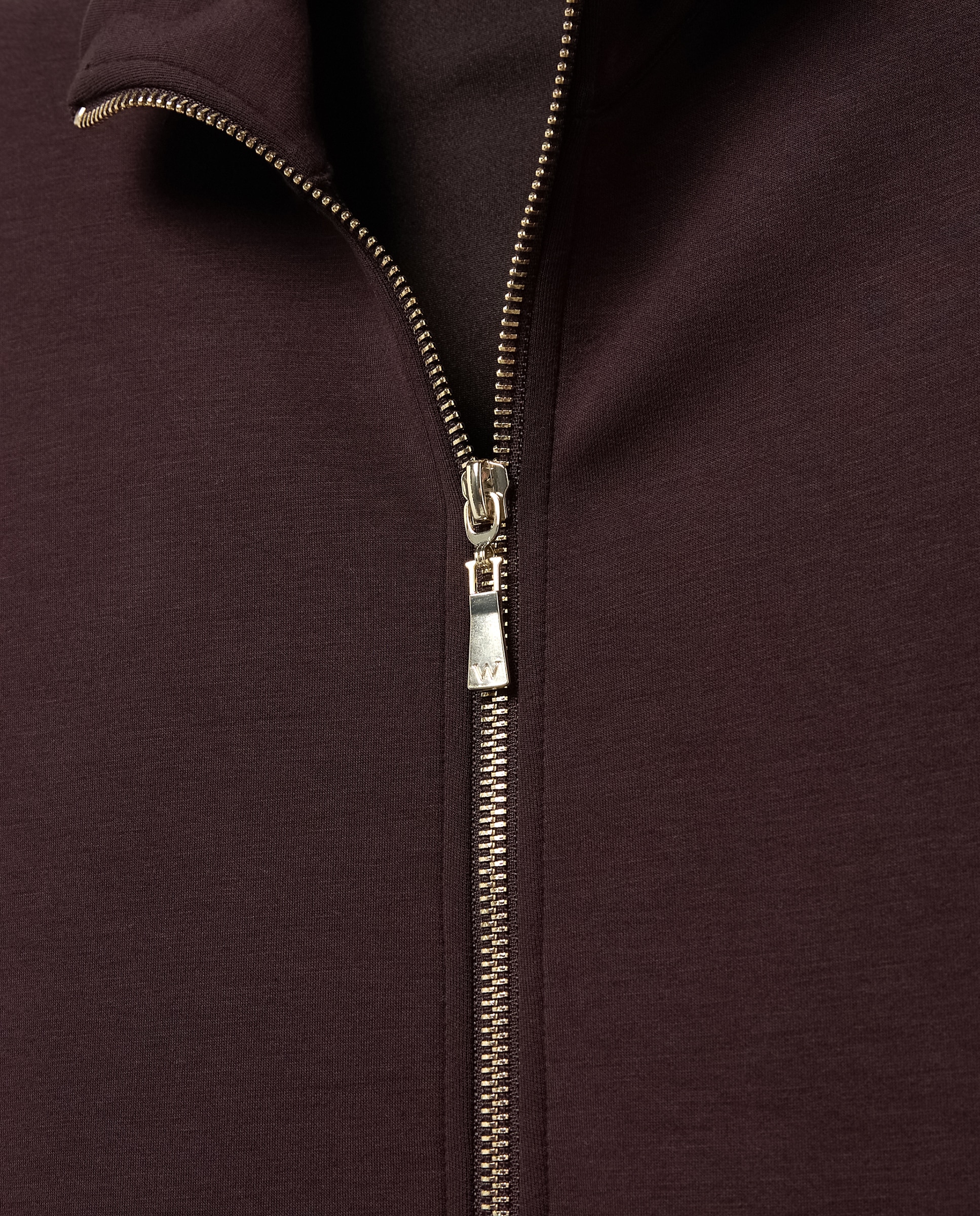 Sweatshirt em Cupro com Fecho de Correr Castanho-5