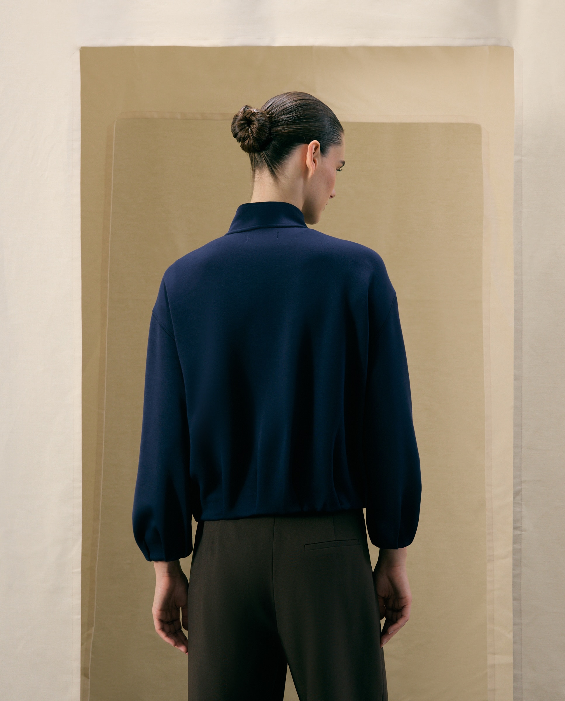 Sudadera con cremallera de mujer estilo bomber - Woman El Corte Inglés - Azul marino Azul marino-3