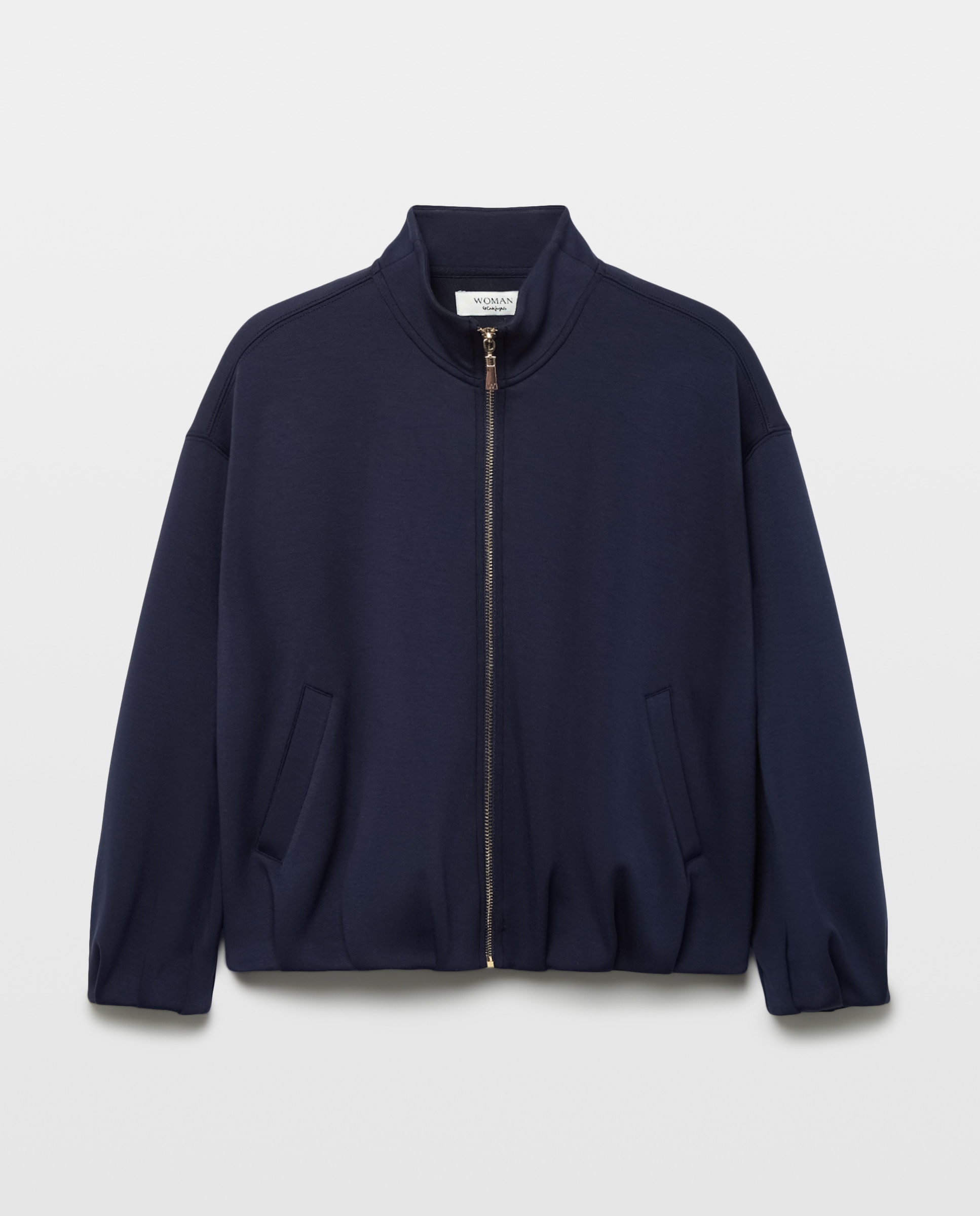 Sudadera con cremallera de mujer estilo bomber - Woman El Corte Inglés - Azul marino Azul marino-5