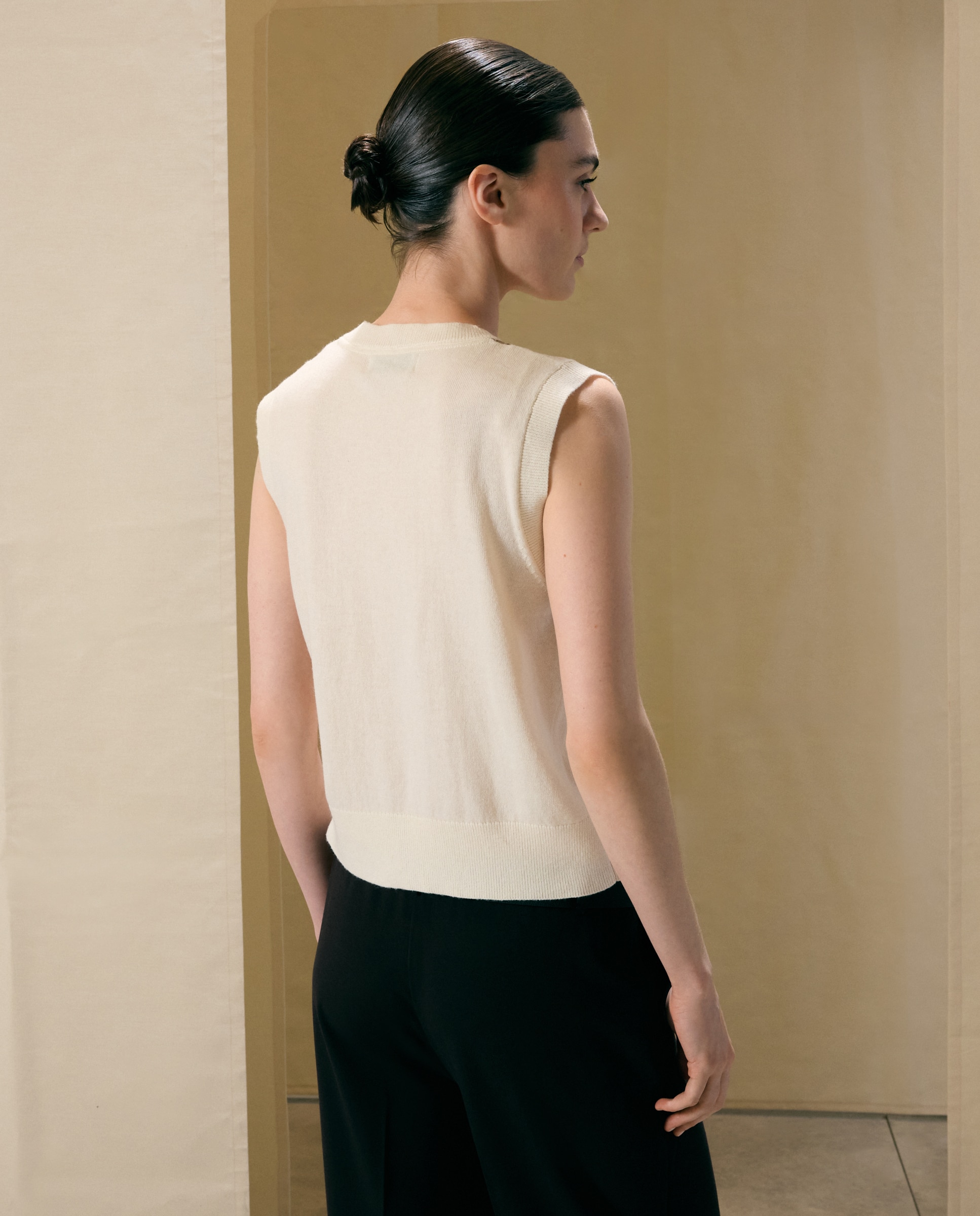 Chaleco de mujer de rombos - Woman El Corte Inglés - 120 Crudo 120 Crudo-3