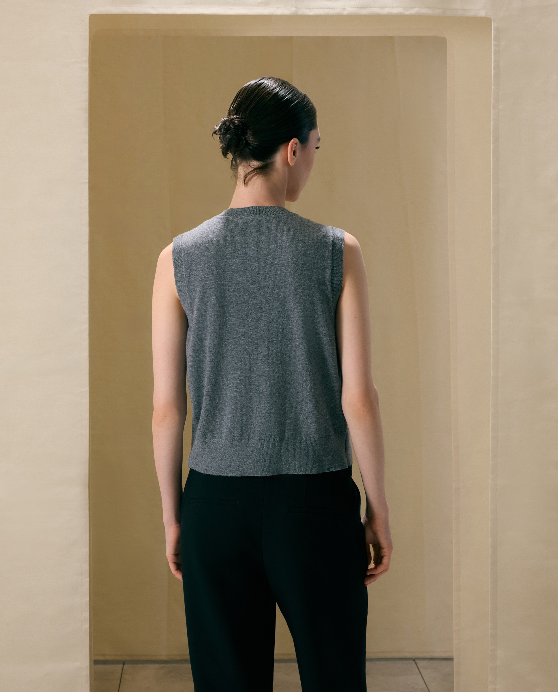 Chaleco de mujer de rombos - Woman El Corte Inglés - 820 Gris medio 820 Gris medio-3