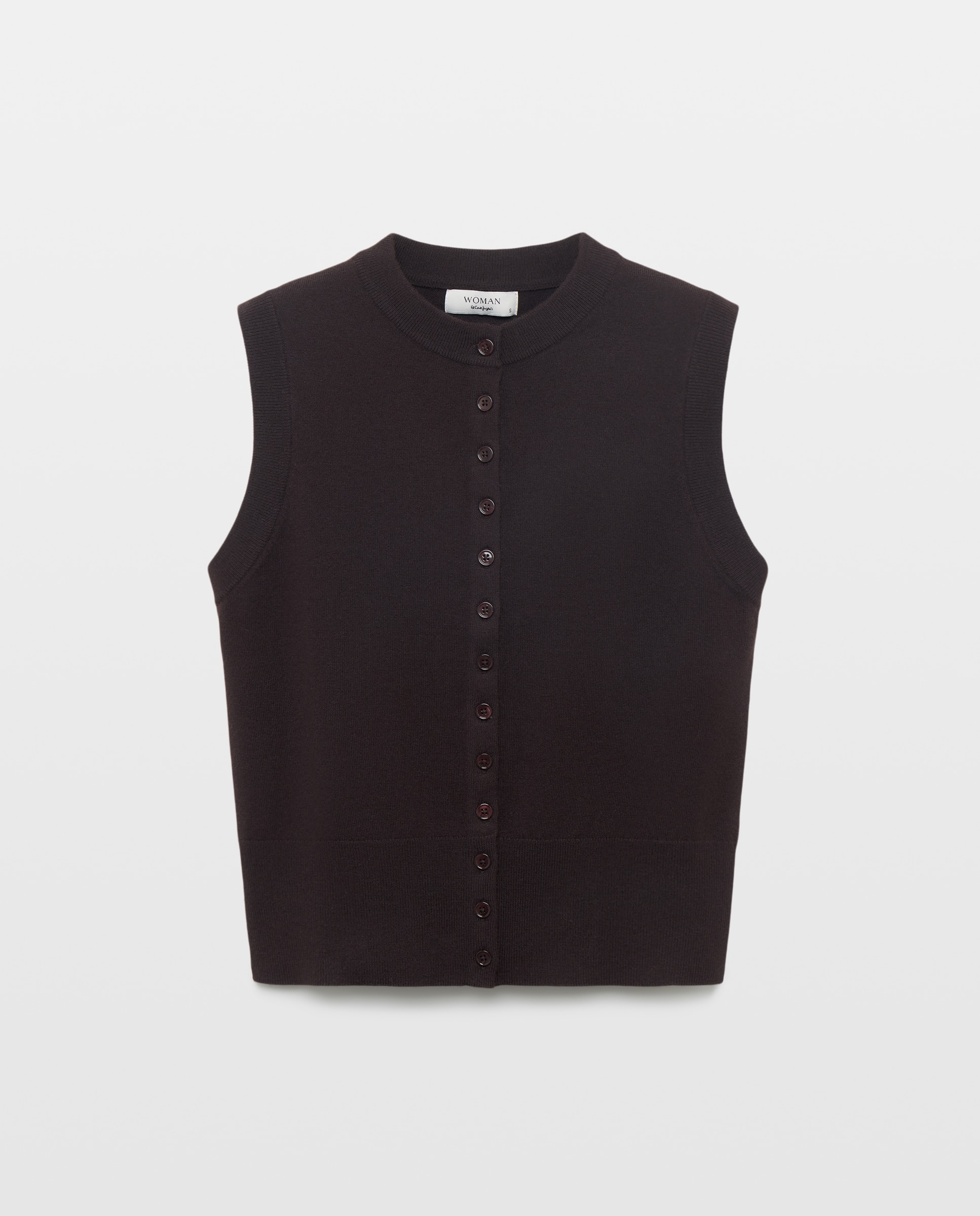 Chaleco de punto de mujer con multi botón - Woman El Corte Inglés - Marrón Marrón-4