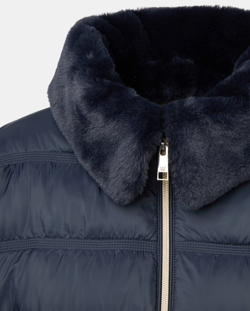 Blusão Acolchoado Liso Curto Chumbo-6