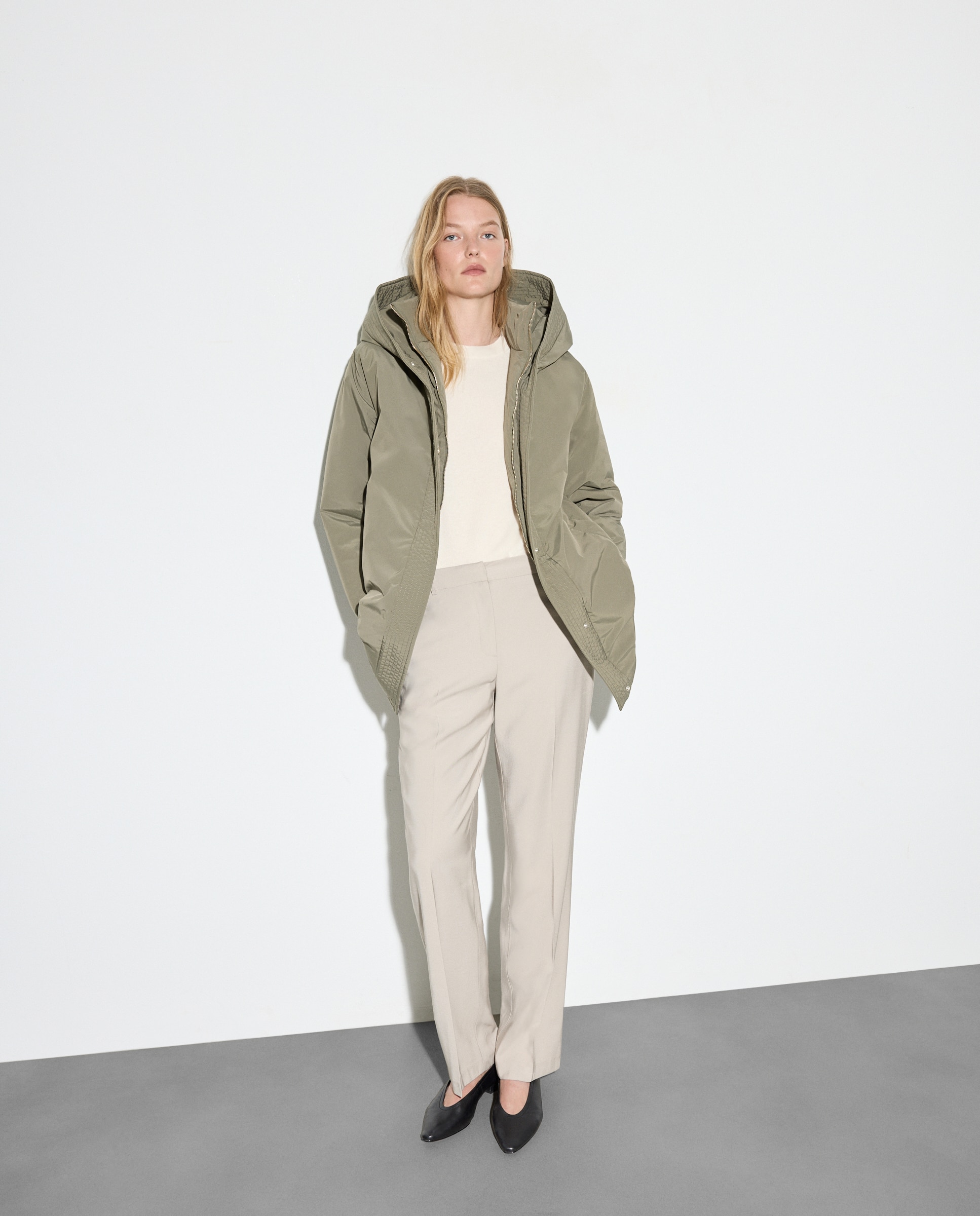 Blusão Acolchoado Liso Curto 520 Caqui-1