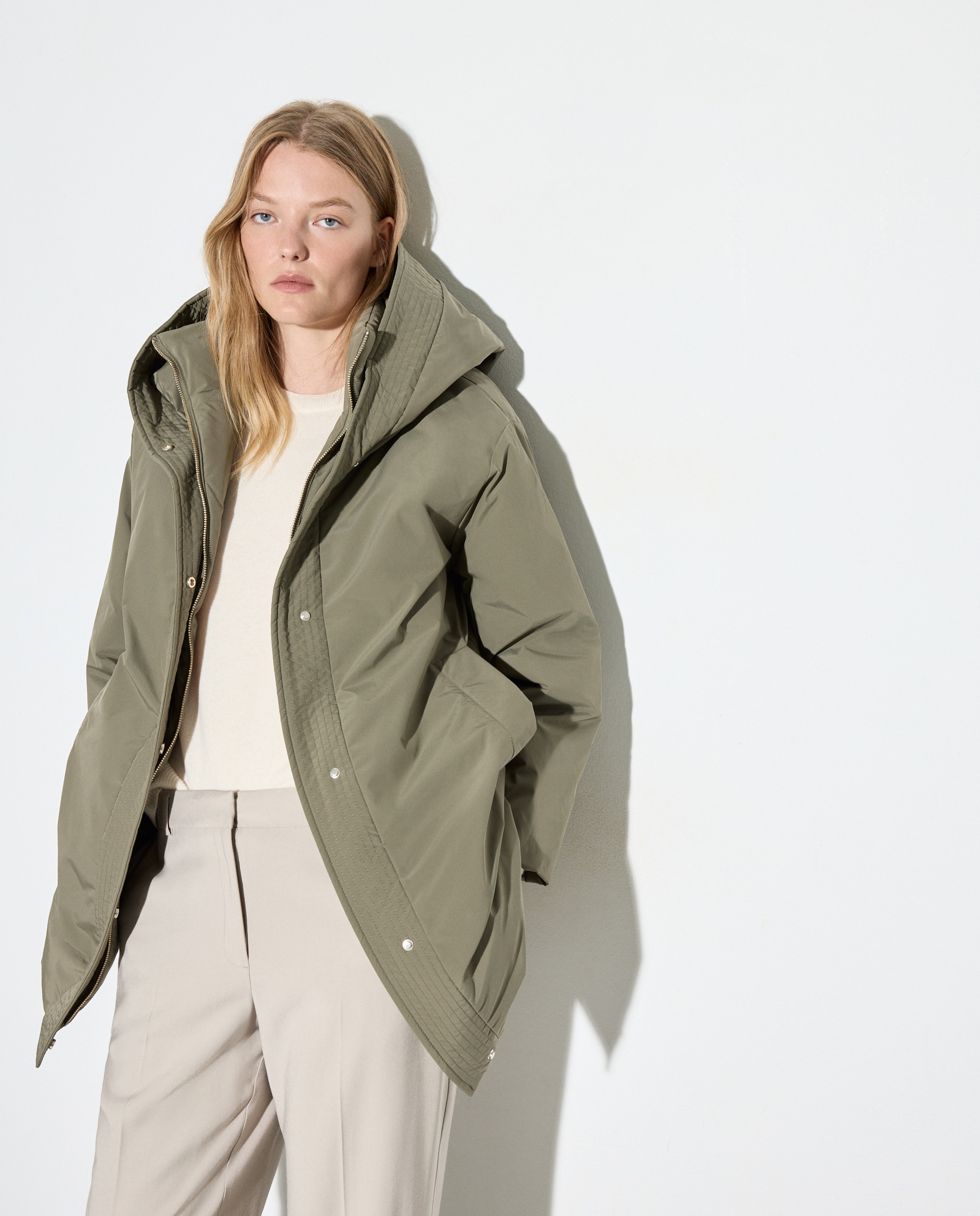 Blusão Acolchoado Liso Curto 520 Caqui-2