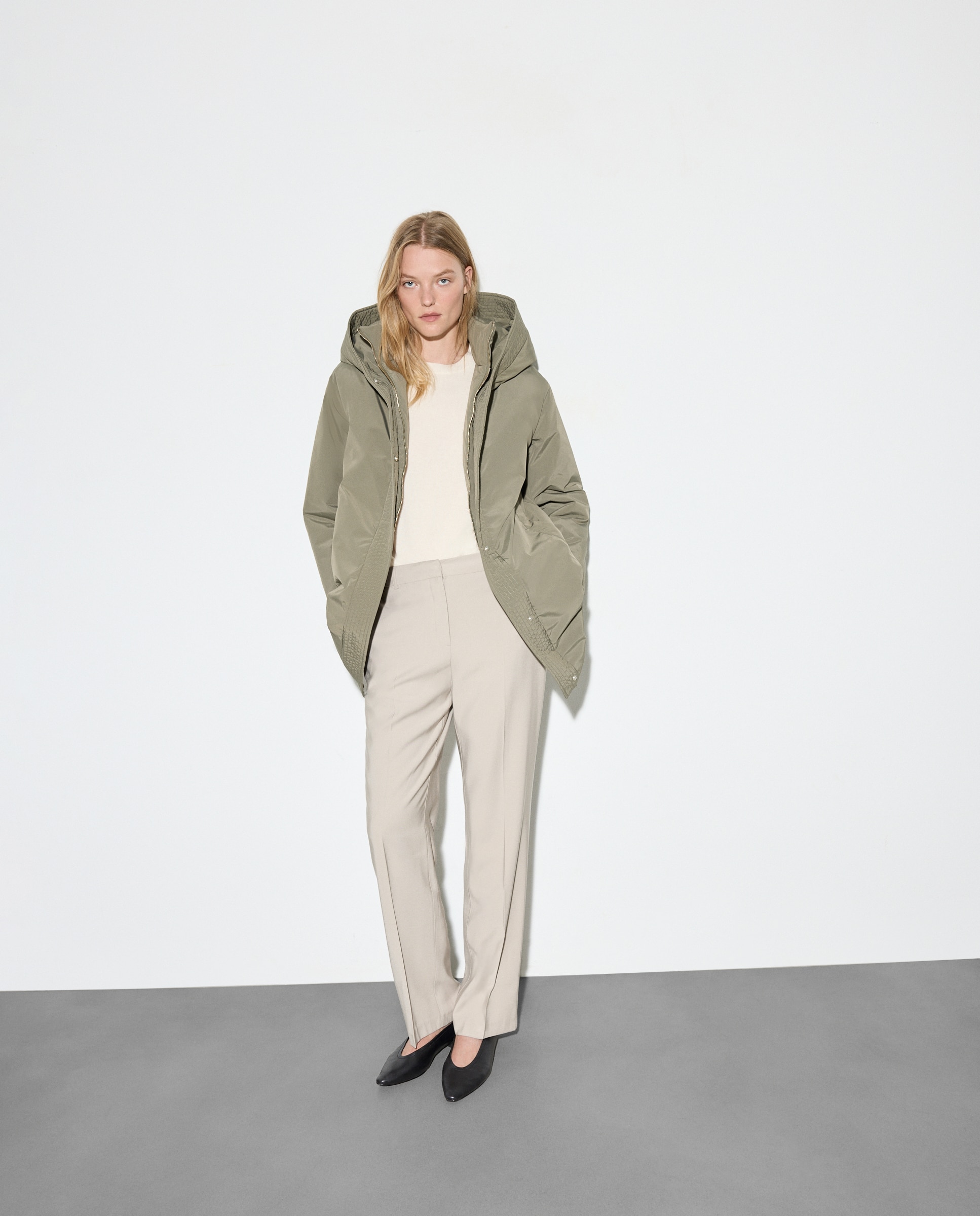 Blusão Acolchoado Liso Curto 520 Caqui-3