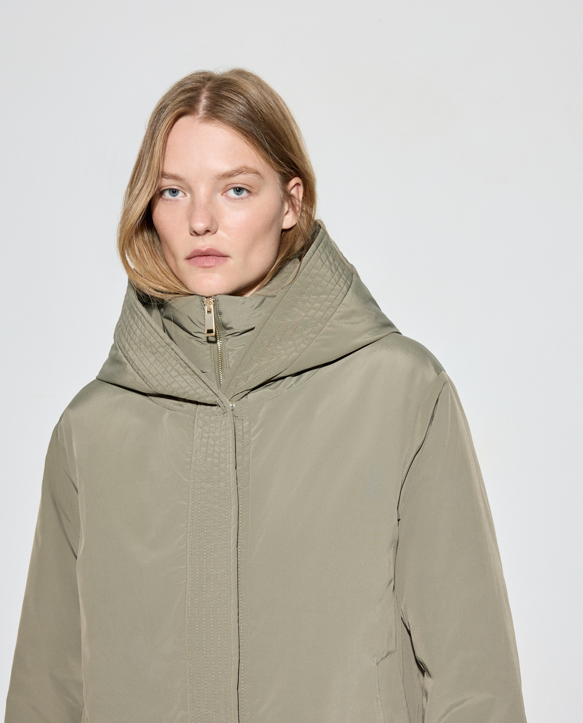 Blusão Acolchoado Liso Curto 520 Caqui-4