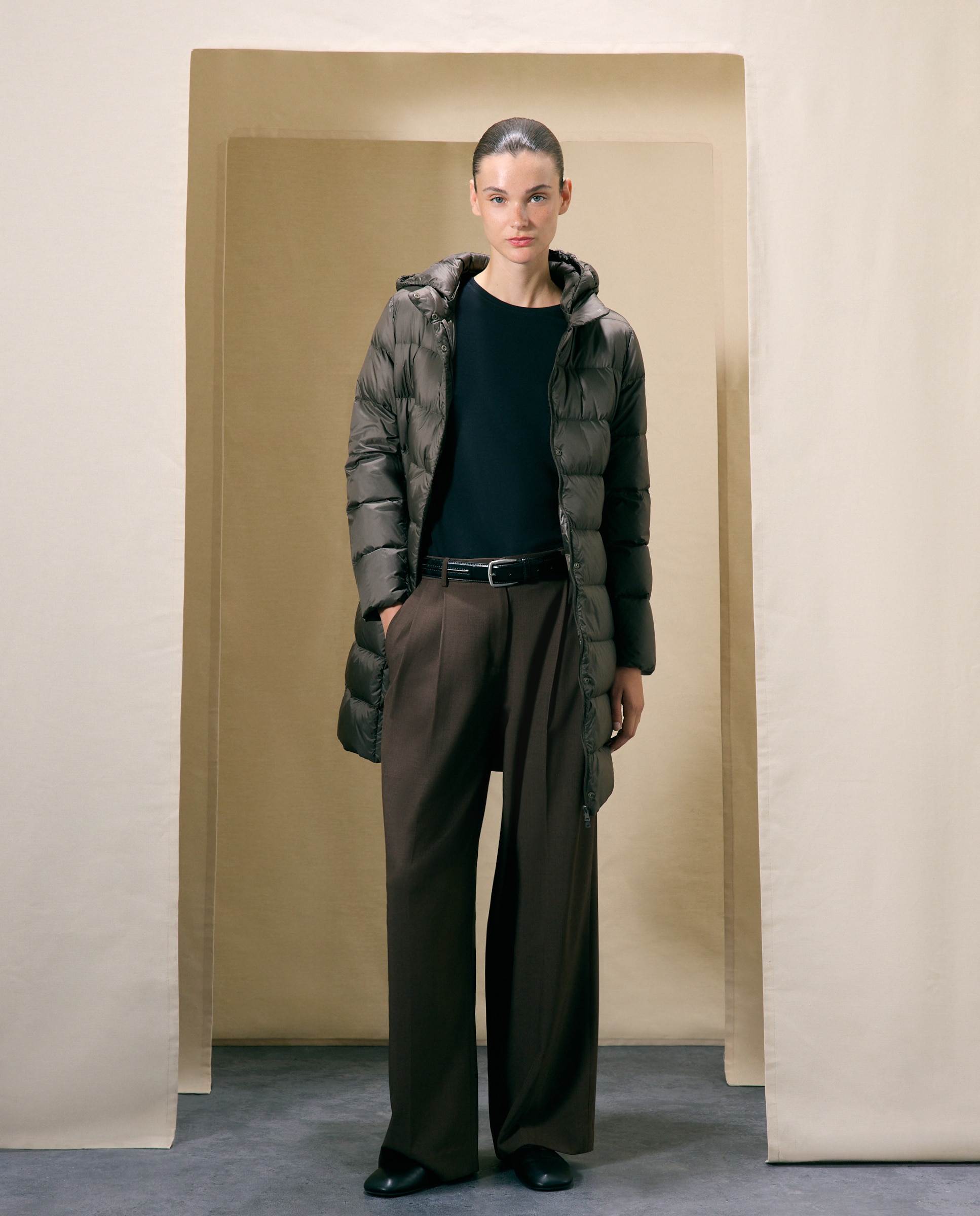 Parka larga ultraligera de mujer - Woman El Corte Inglés - Visón oscuro Visón oscuro-1