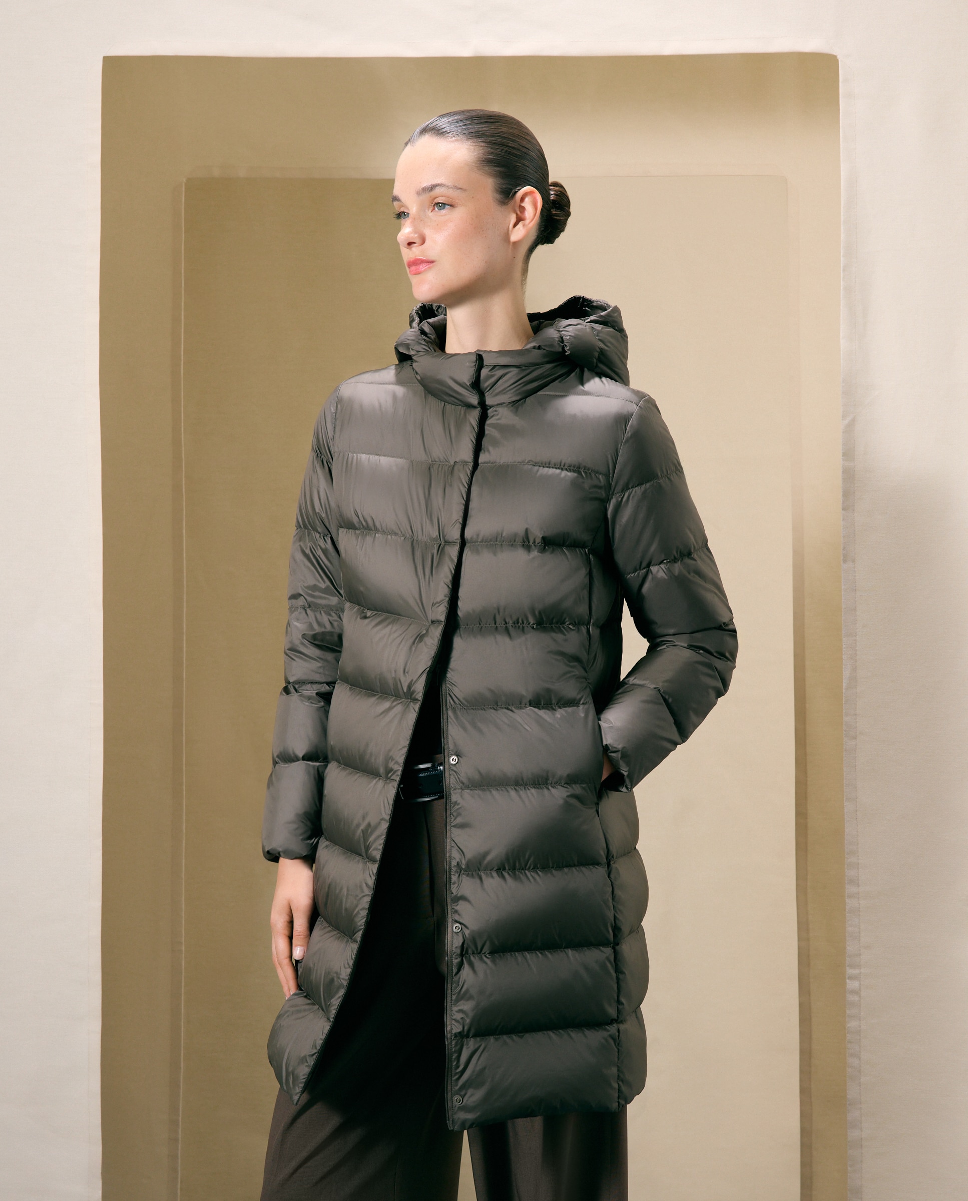 Parka larga ultraligera de mujer - Woman El Corte Inglés - Visón oscuro Visón oscuro-2