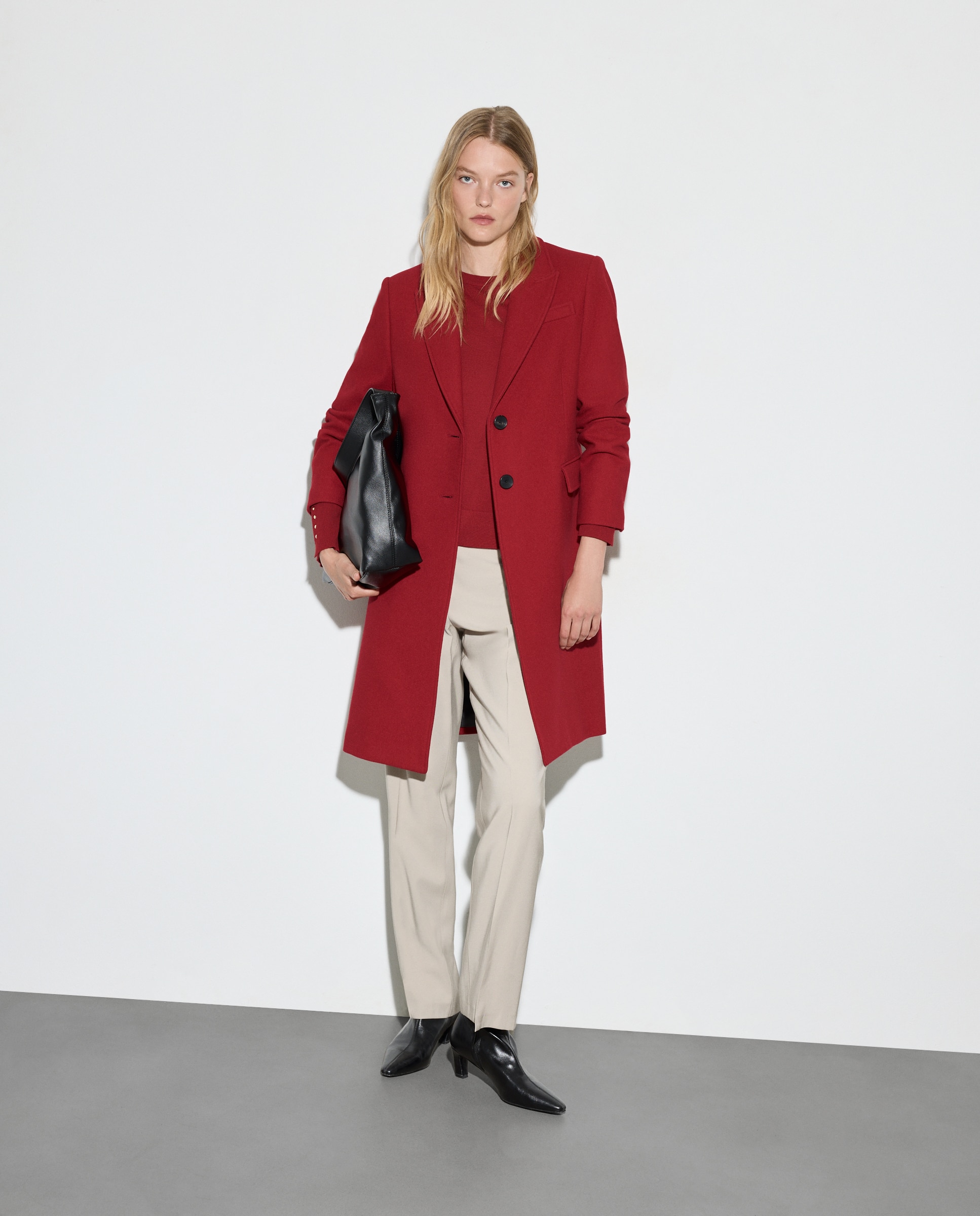 Sobretudo Comprido de Pano Liso 600 Vermelho-2