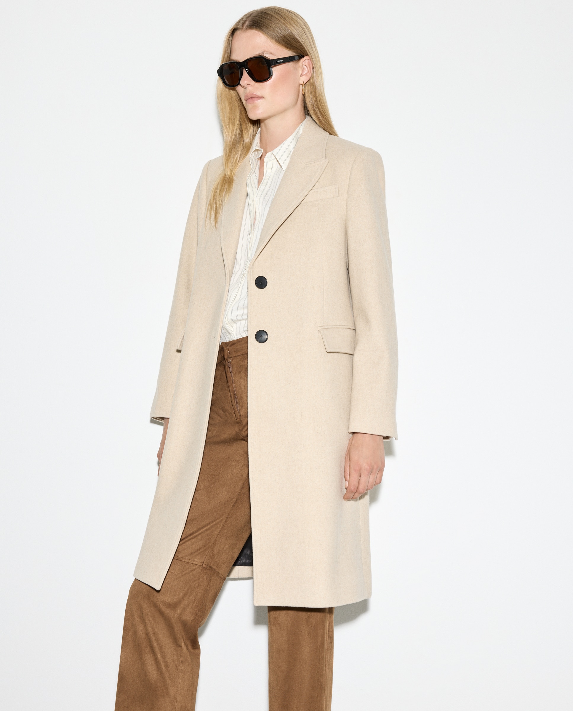 Sobretudo Comprido de Pano Liso 120 Cru-2