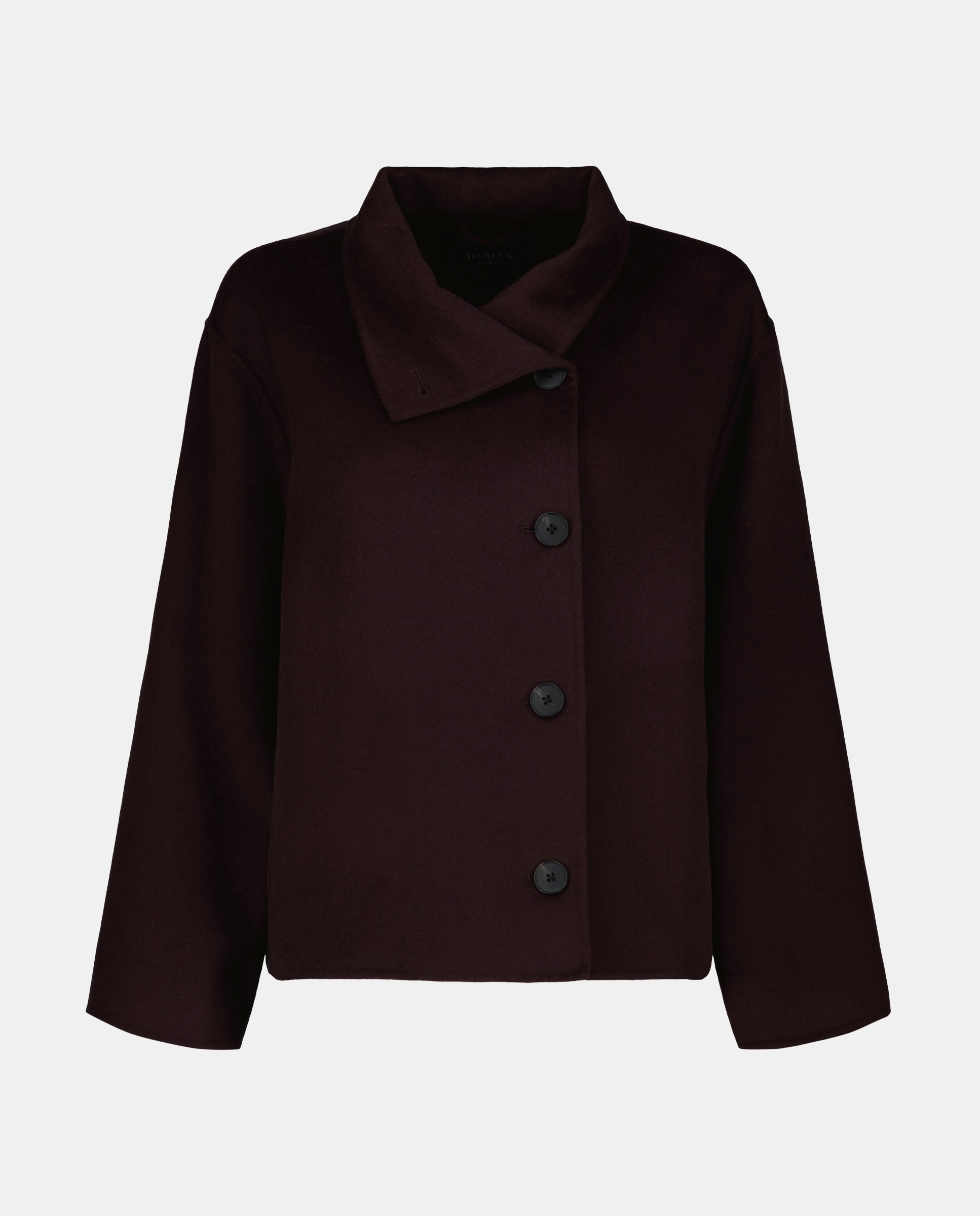 Casaco de Lã Liso Bordeaux-5