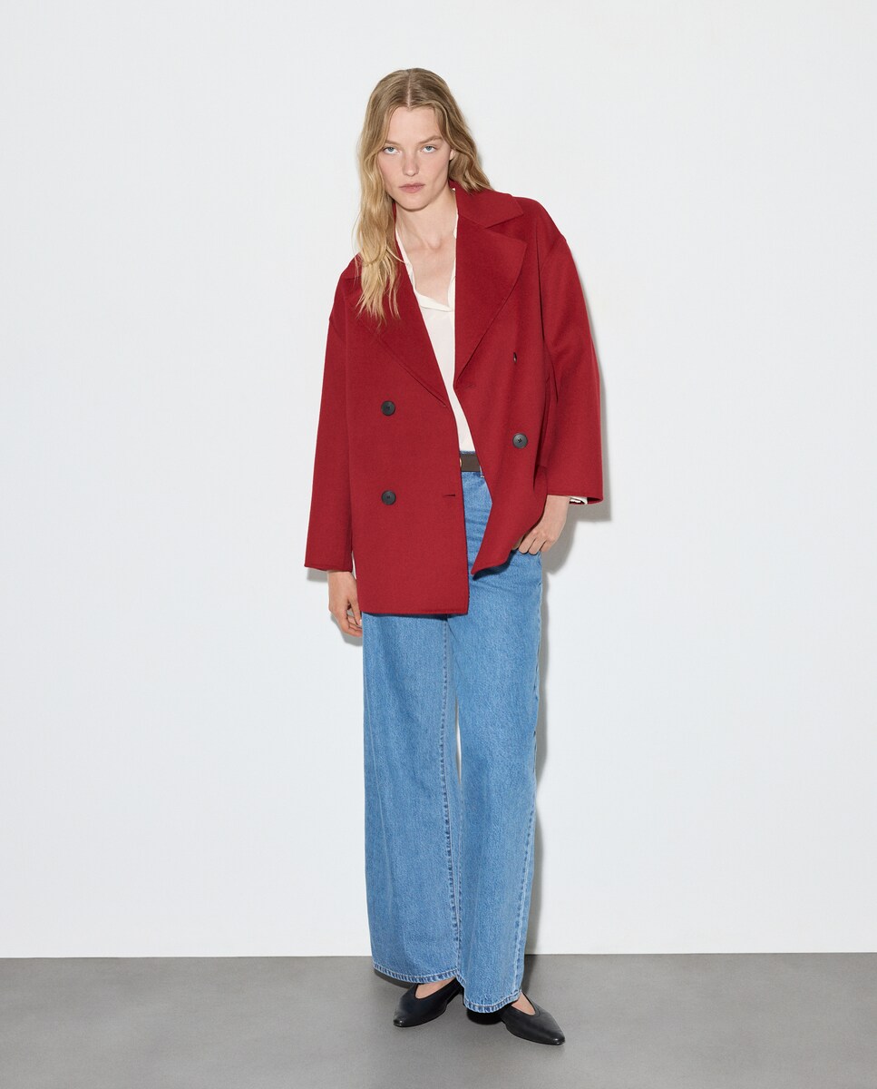 Casacão de Lã Liso 600 Vermelho-2