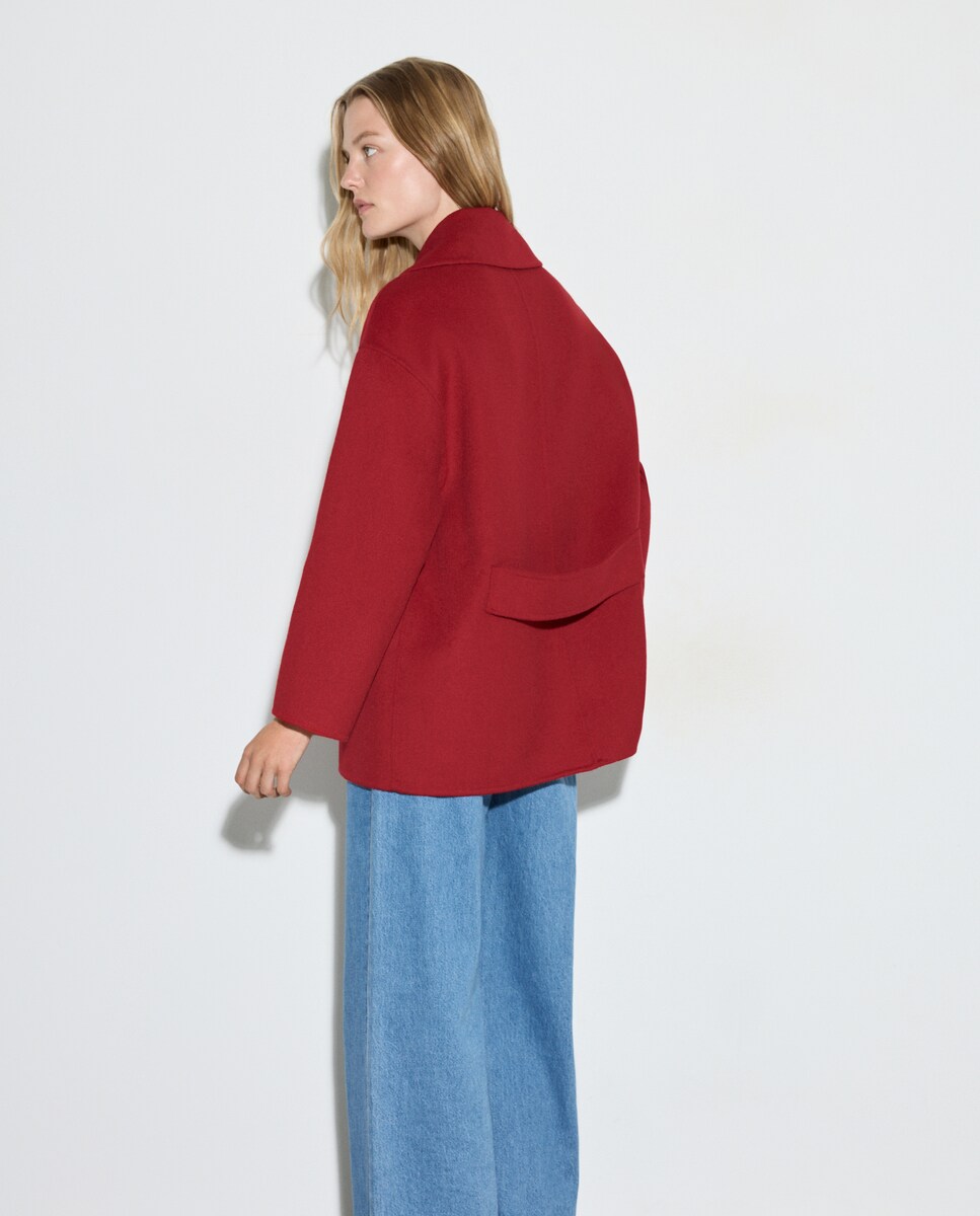 Casacão de Lã Liso 600 Vermelho-3