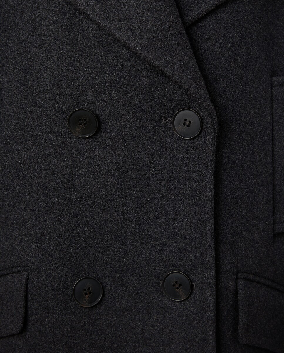 Casacão de Pano Peacoat Cinzento-claro-6
