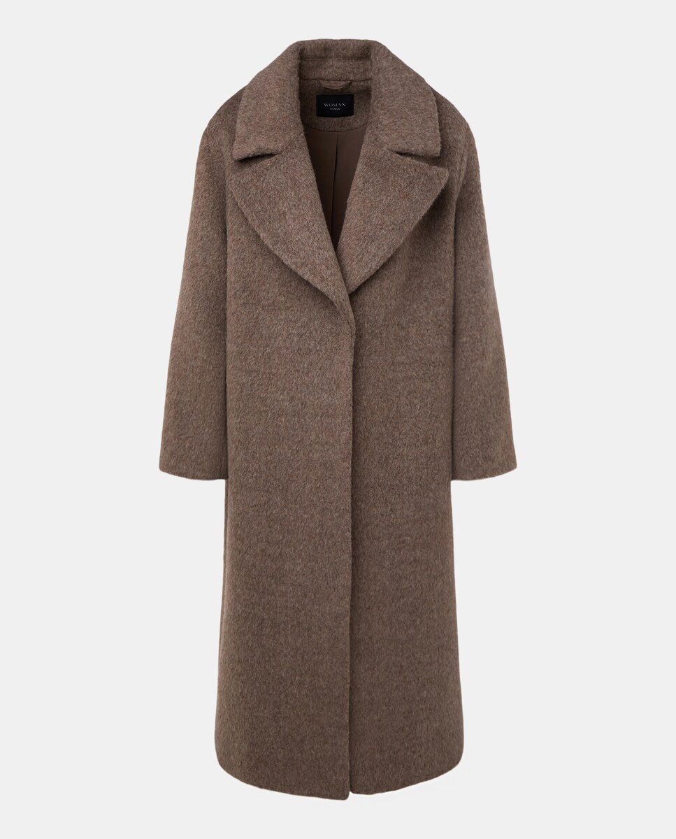 Sobretudo Comprido de Mohair Vison Claro-6