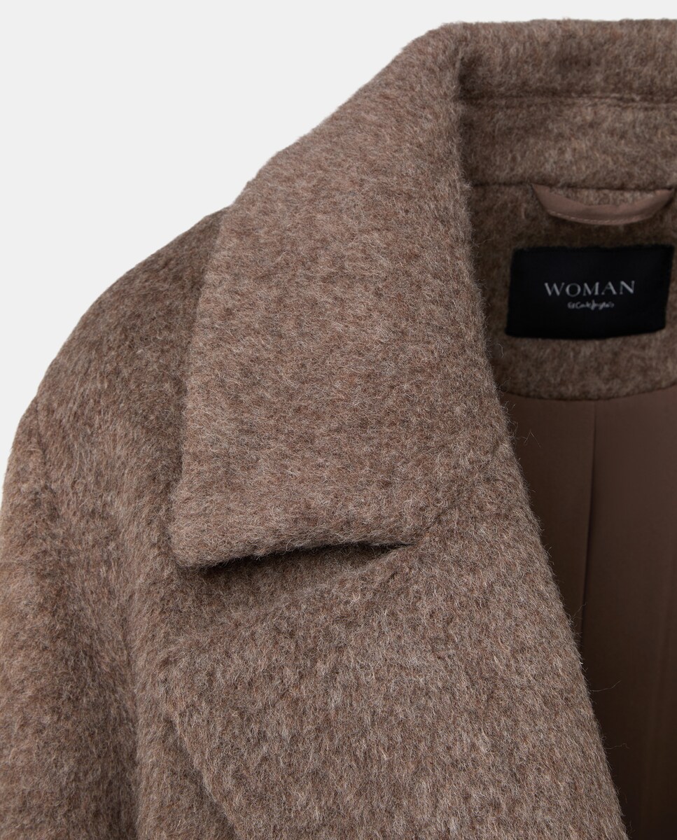 Sobretudo Comprido de Mohair Vison Claro-7