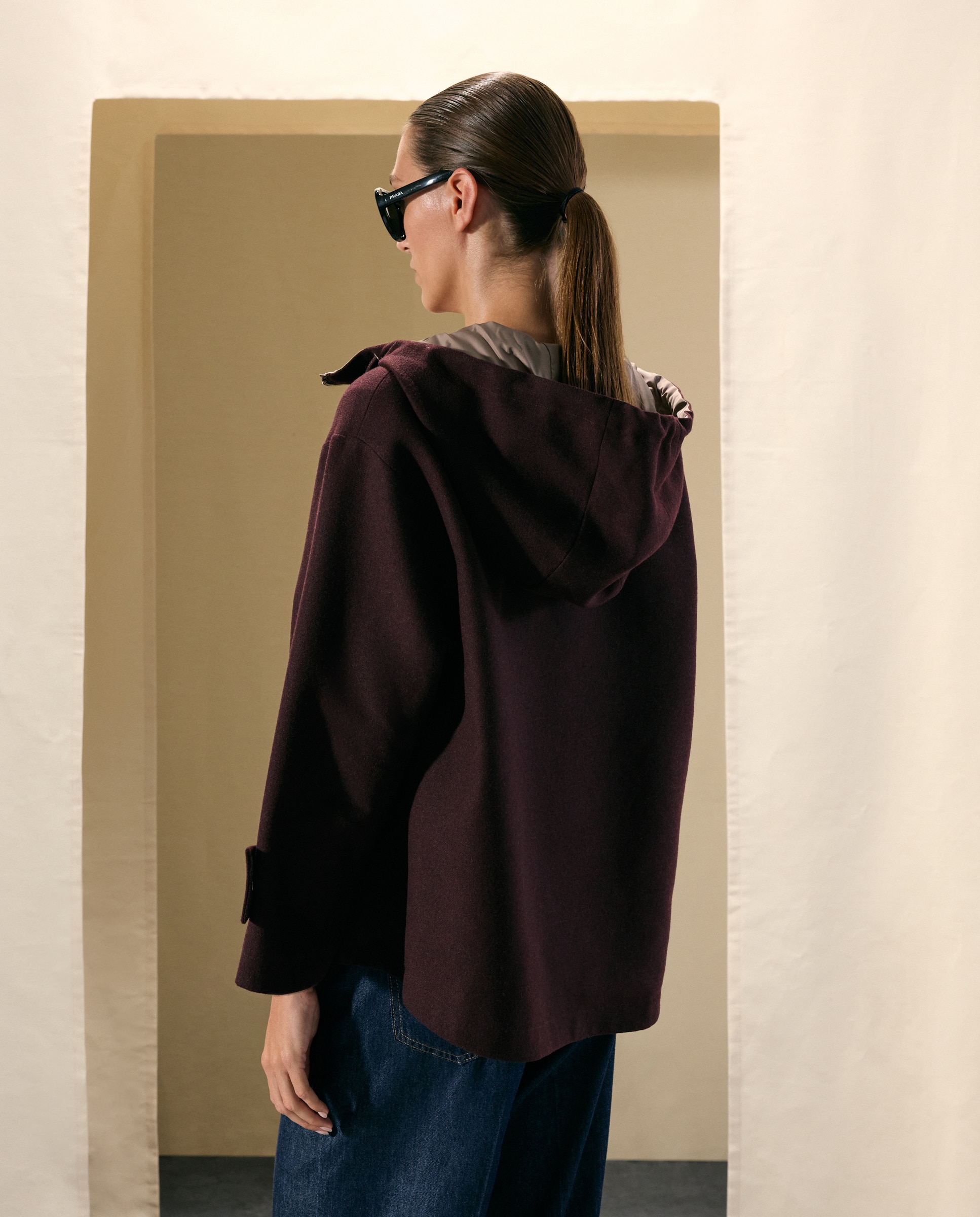 Abrigo de mujer paño reversible - Woman El Corte Inglés - Burdeos Burdeos-4