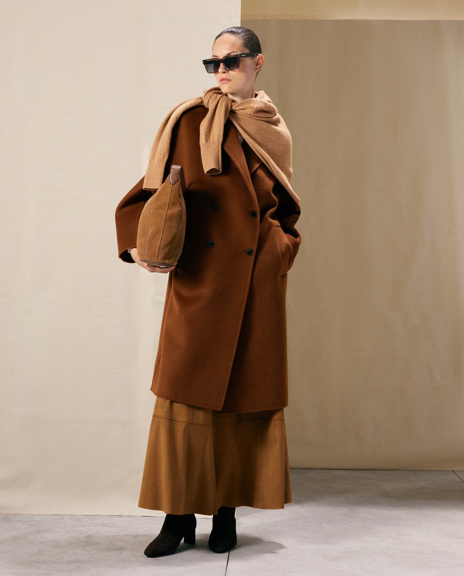 Abrigo de mujer largo cruzado - Woman El Corte Inglés - Toffee Toffee-2