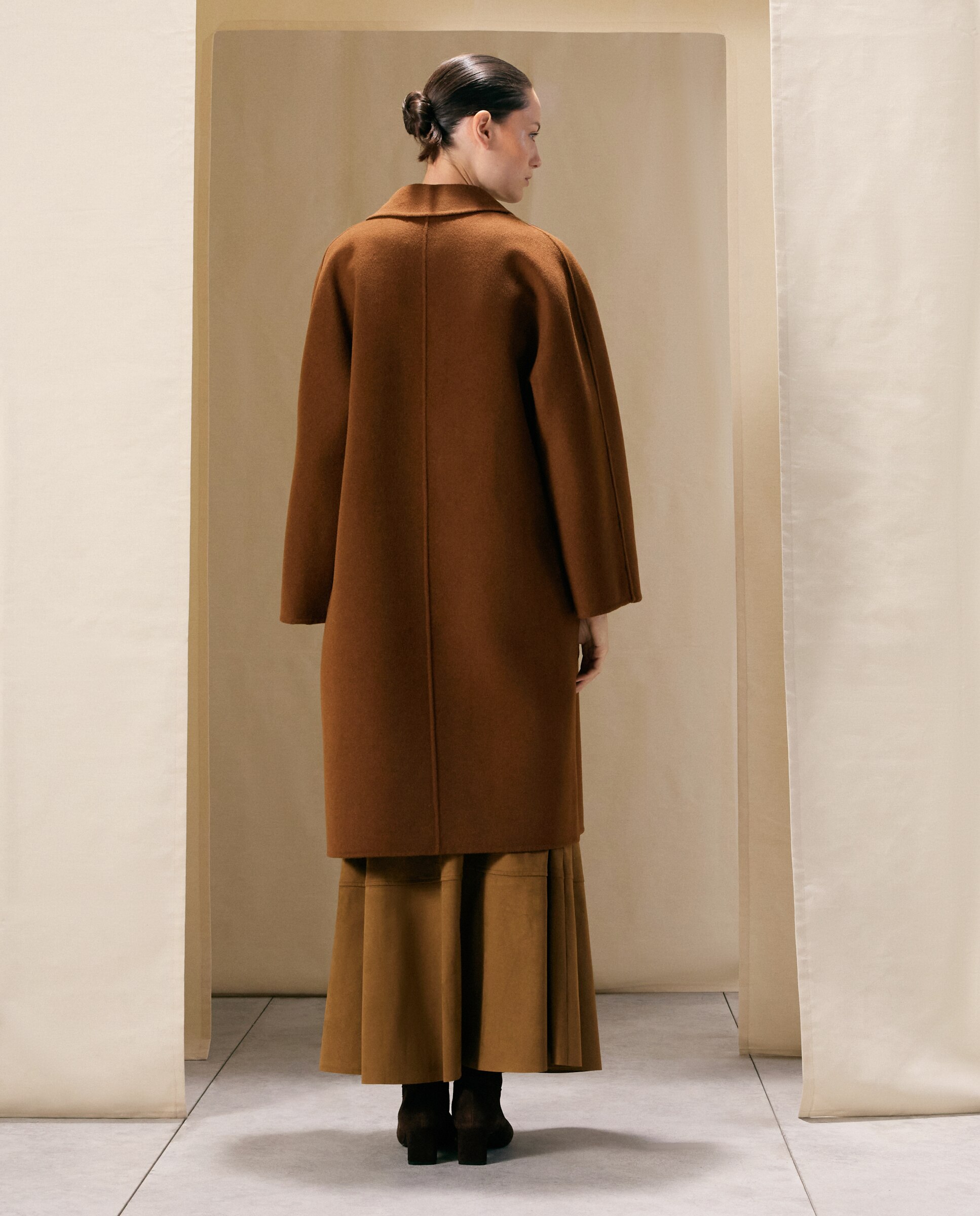 Abrigo de mujer largo cruzado - Woman El Corte Inglés - Toffee Toffee-3