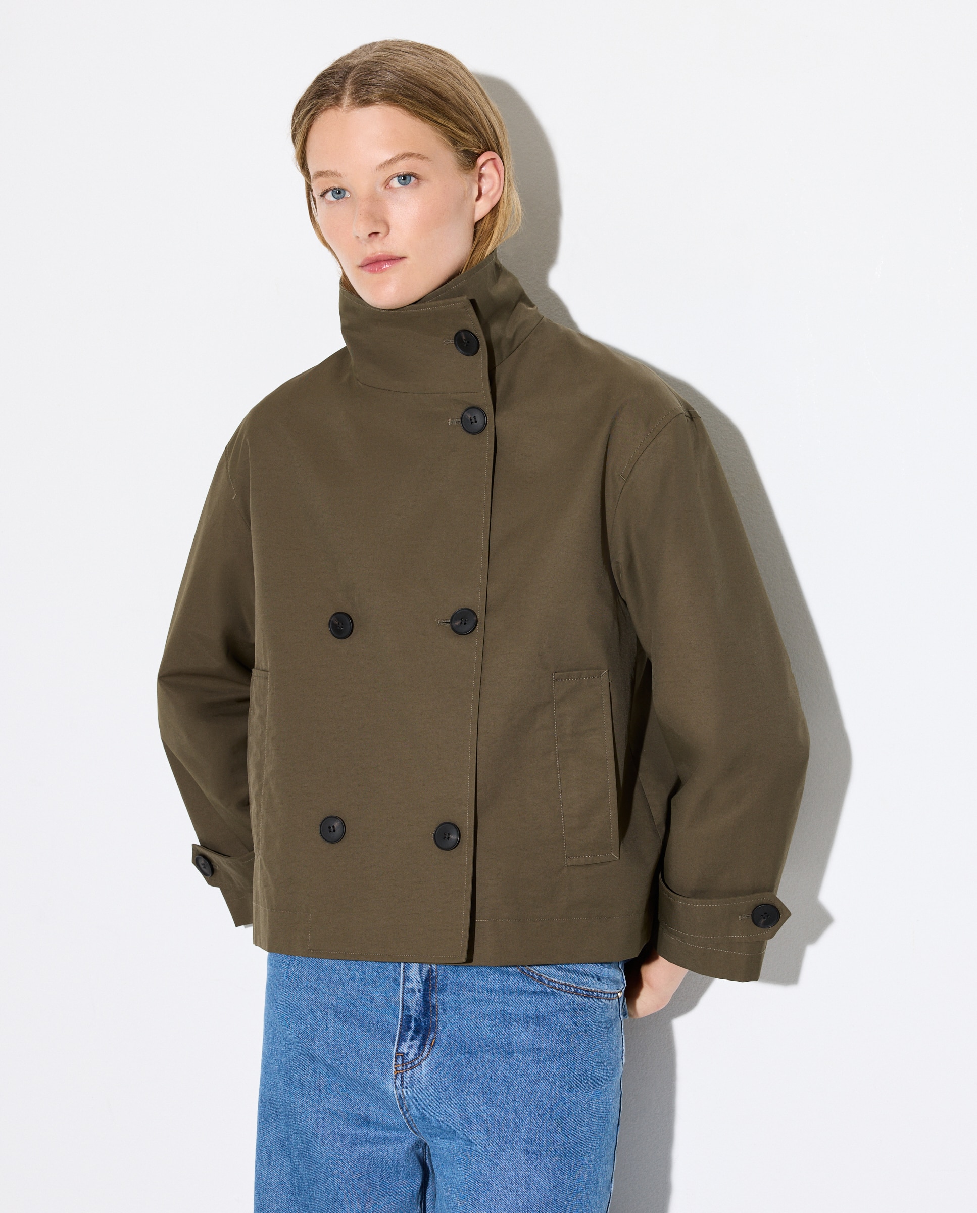 Impermeável Curto Liso 520 Caqui-2