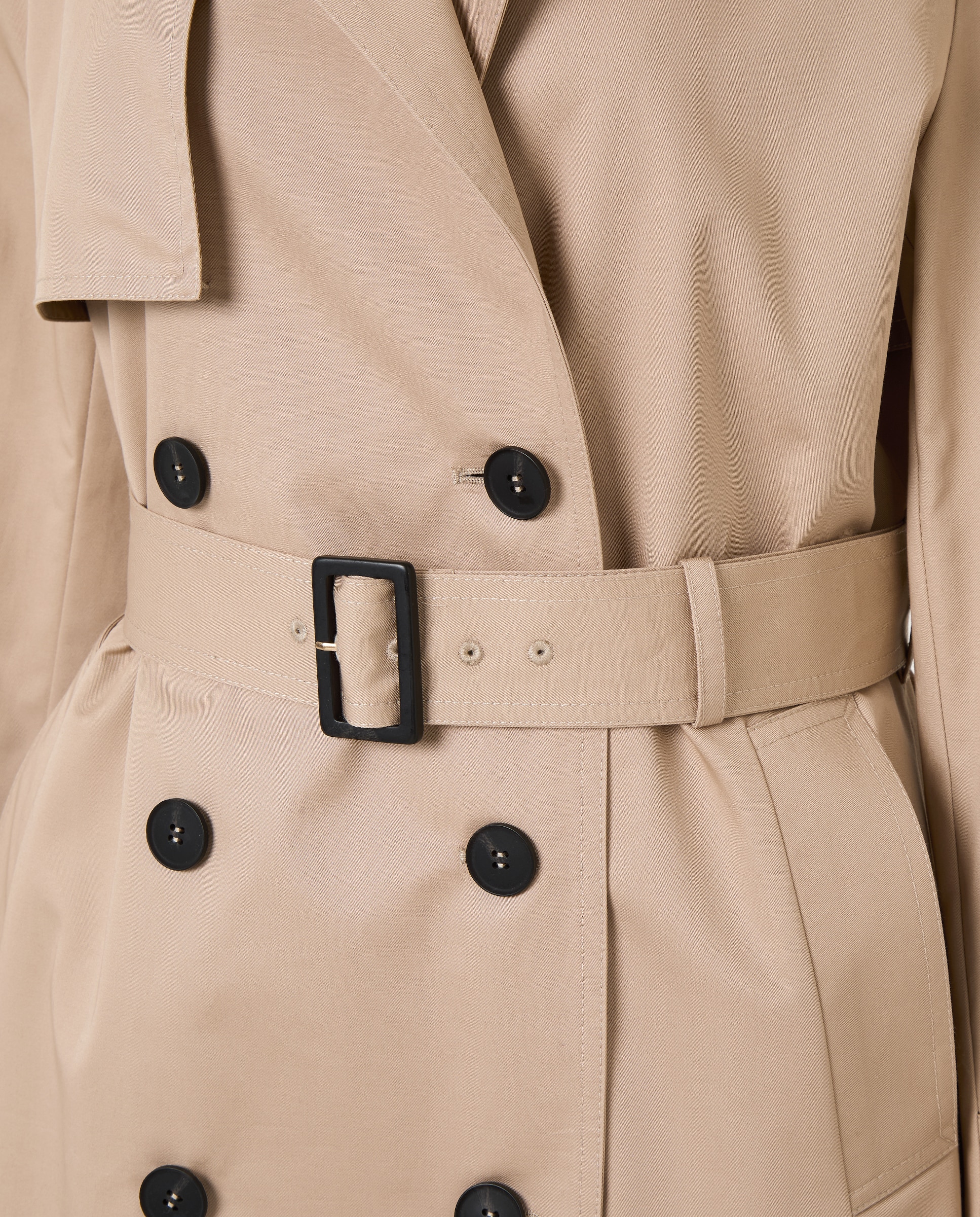 Impermeável Liso Comprido Bege-6