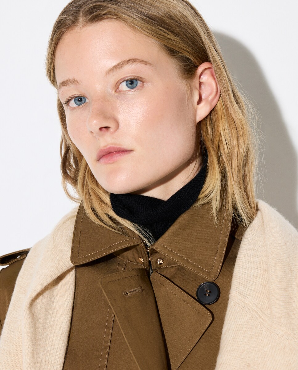 Impermeável Liso Comprido Toffee-2