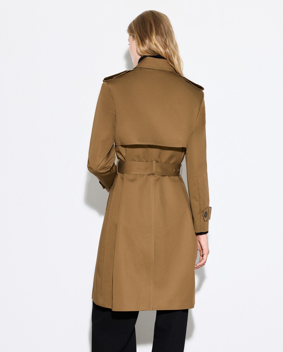 Impermeável Liso Comprido Toffee-4