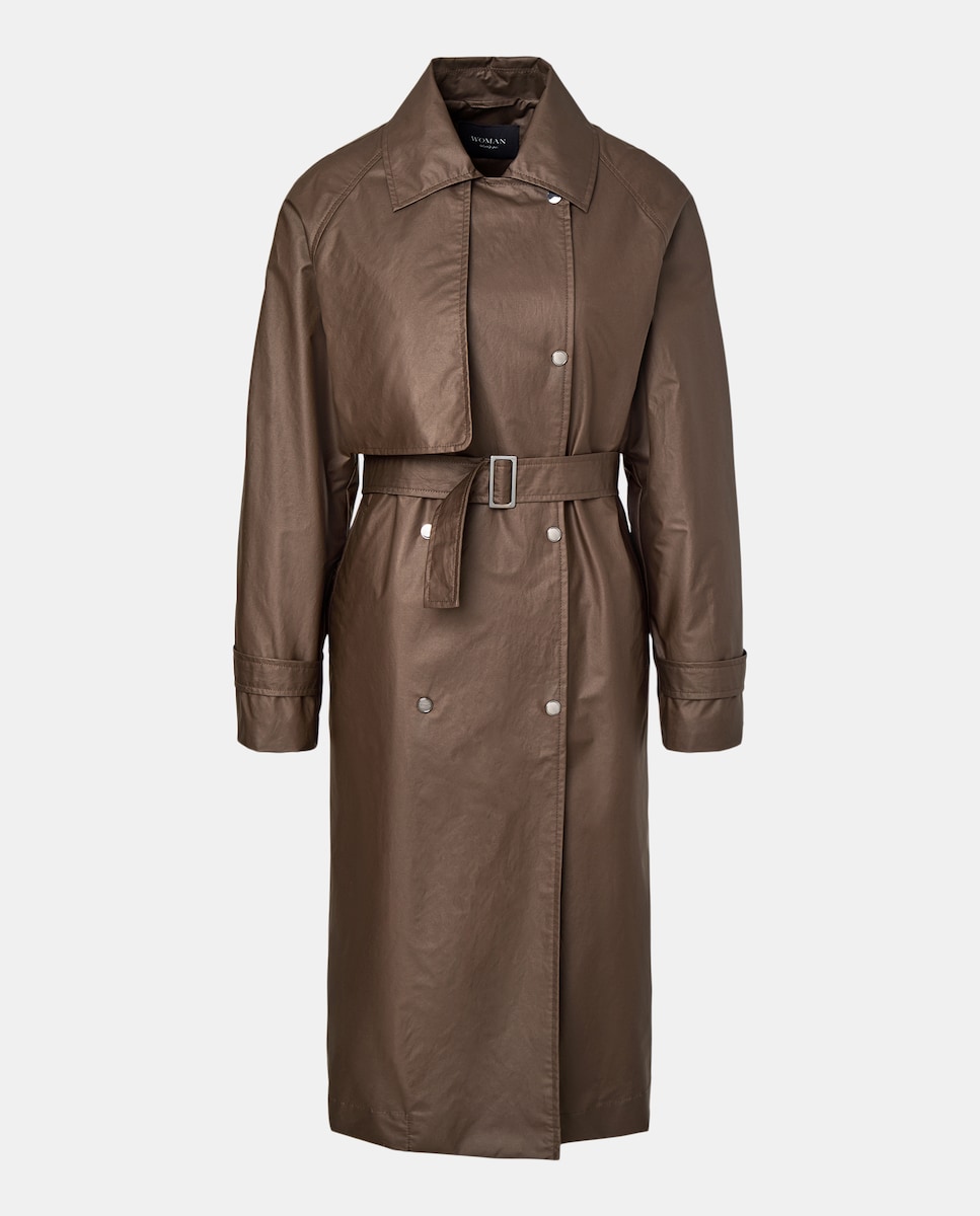 Gabardine Lisa Comprida Castanho-6