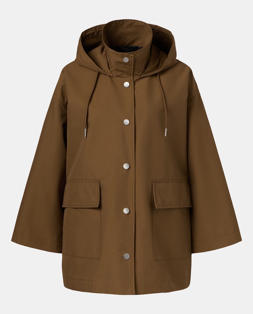 Impermeável Liso Curto Toffee-5