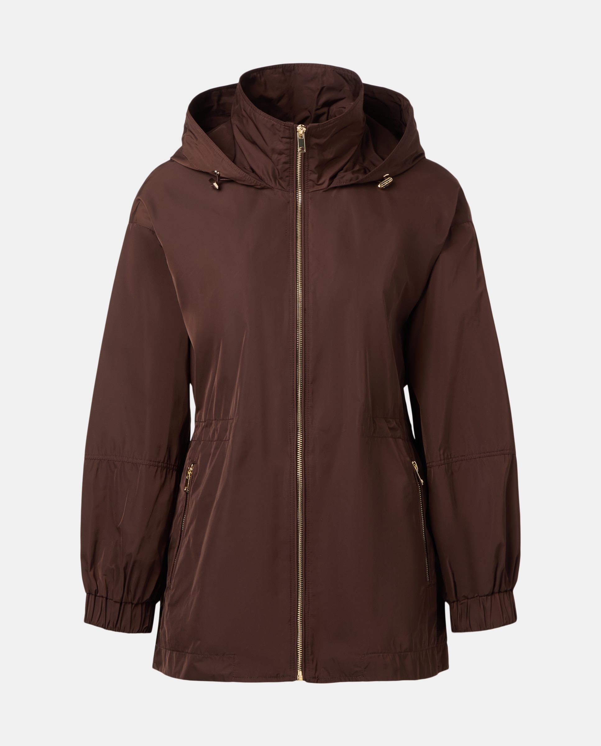 Impermeável Liso Comprido Castanho-4