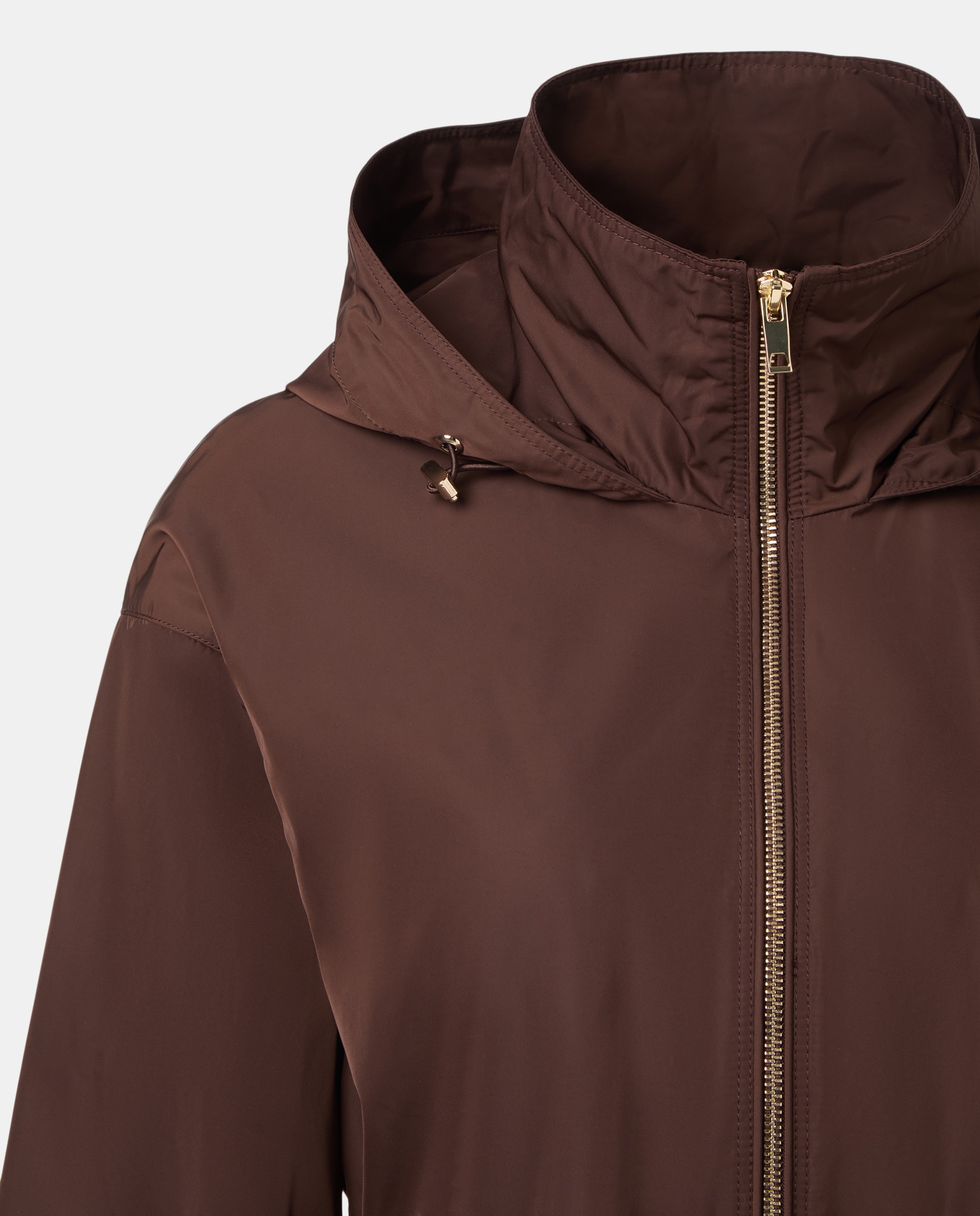 Impermeável Liso Comprido Castanho-5