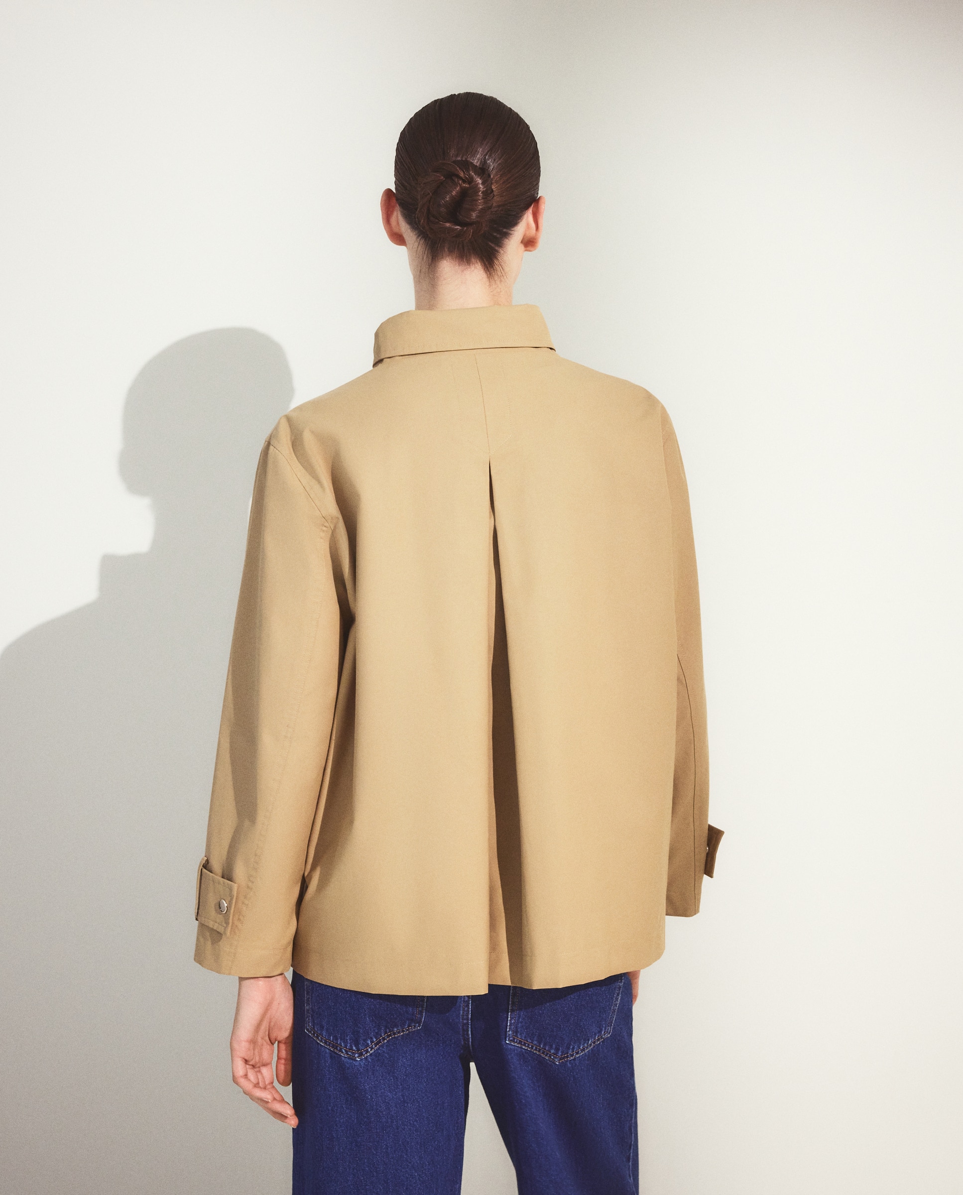 Parka com Carcela sem Alamares Bege-3