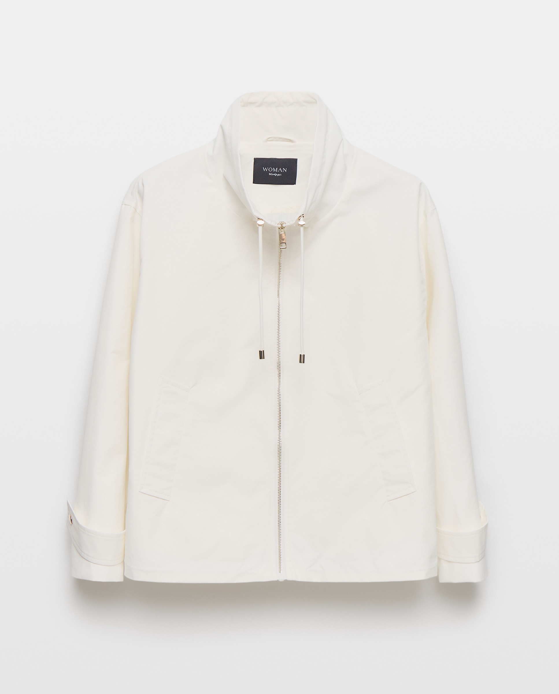 Parka curta de mulher Branco-marfim-4