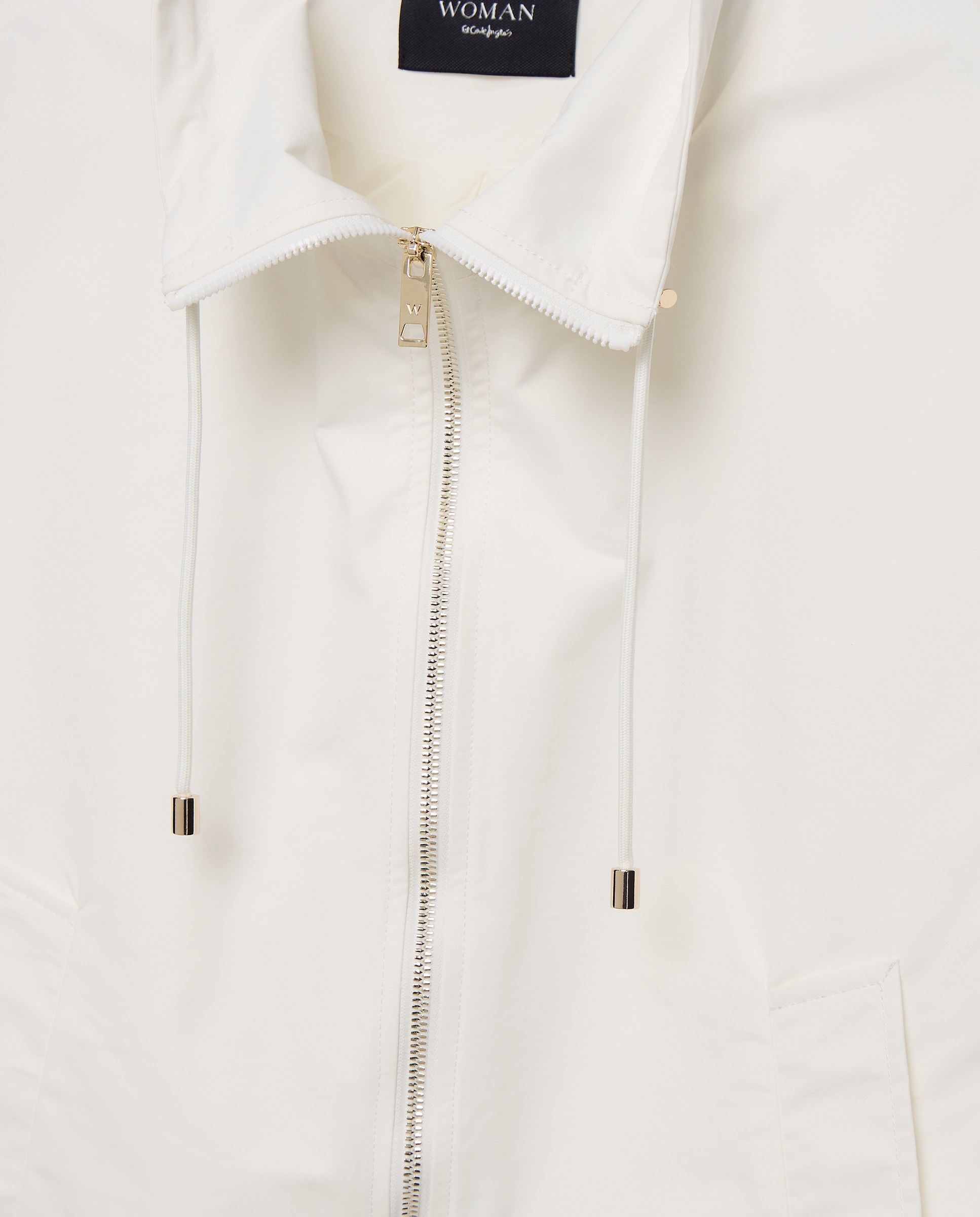 Parka curta de mulher Branco-marfim-5