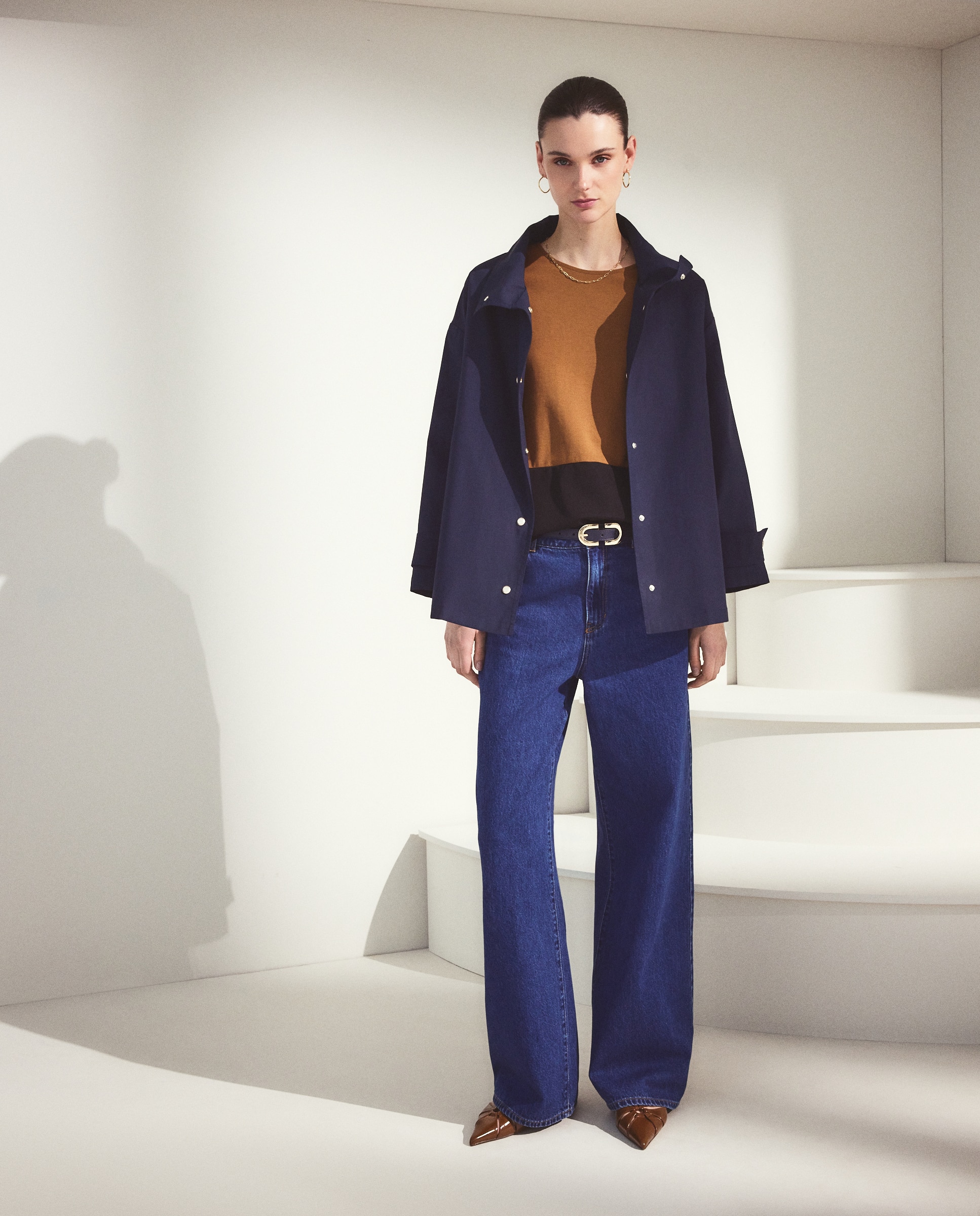 Parka para lluvia de mujer con interior a contraste - Woman El Corte Inglés - Beige Azul marino-2