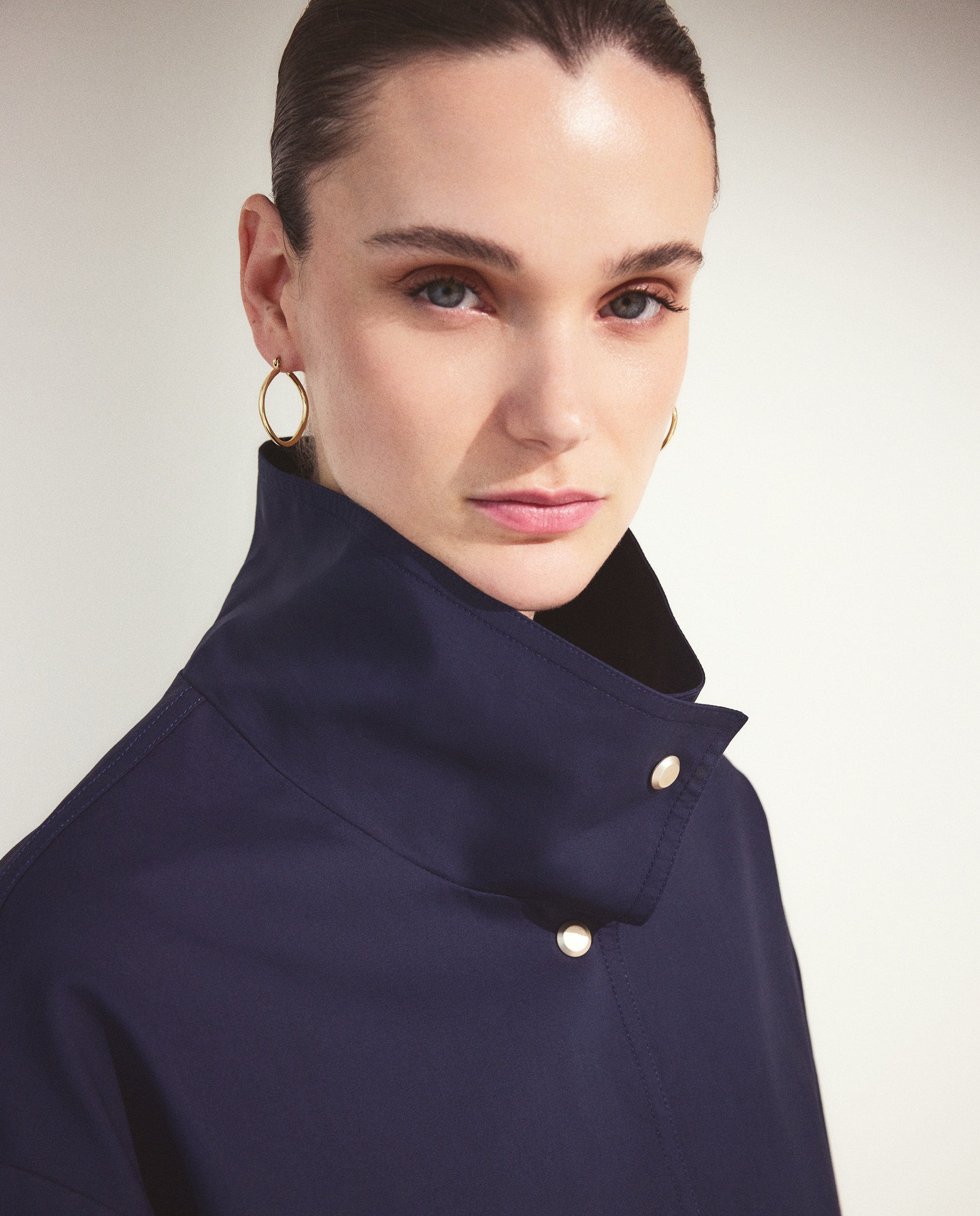 Parka para lluvia de mujer con interior a contraste - Woman El Corte Inglés - Beige Azul marino-3