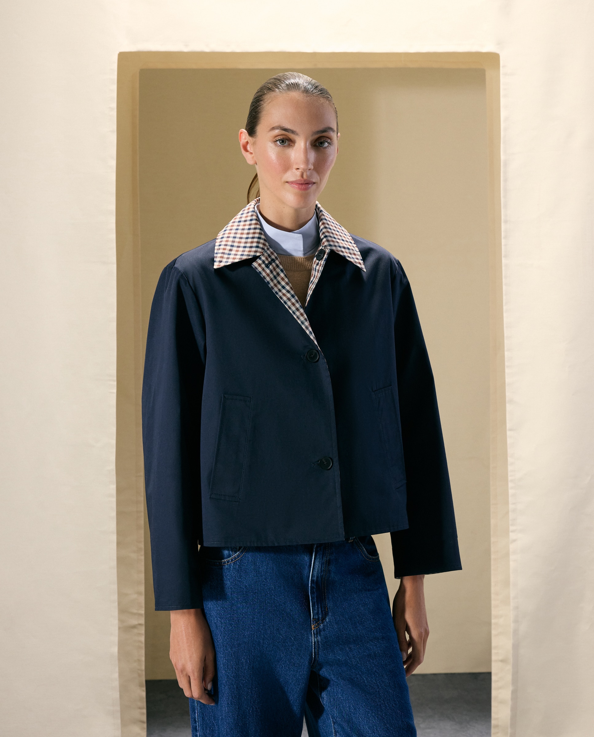 Trench corto reversible de mujer - Woman El Corte Inglés - Azul marino Azul marino-3