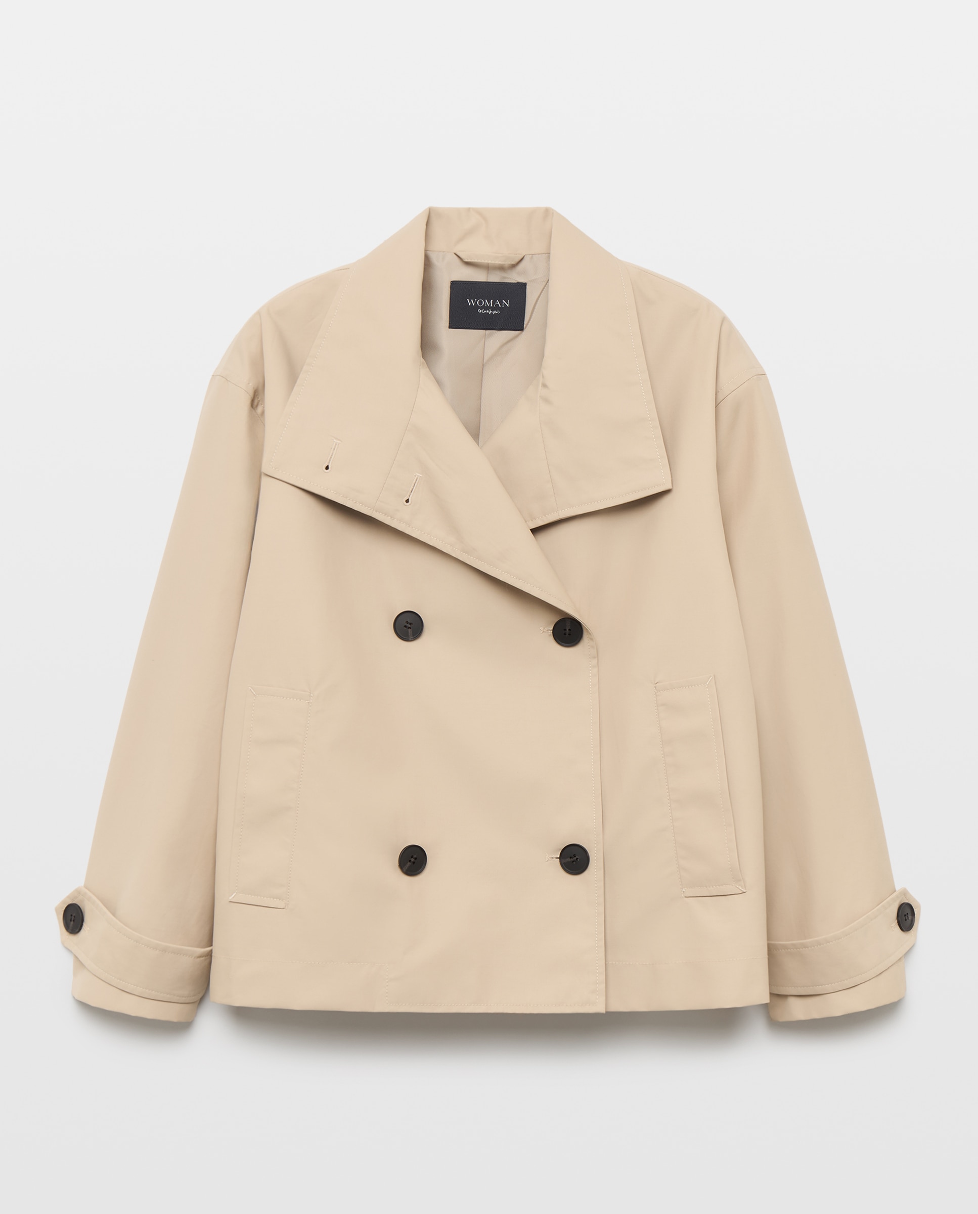 Parka lisa lluvia corta de mujer - Woman El Corte Inglés - Beige Beige-5