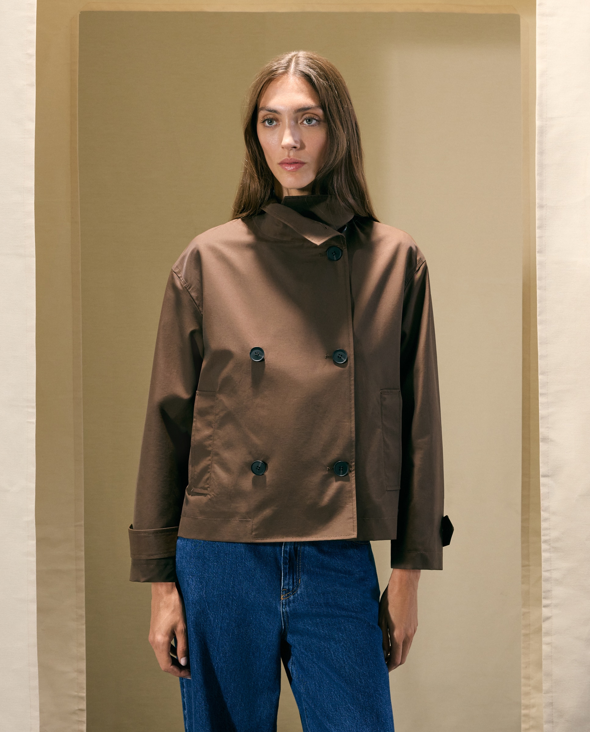 Parka lisa lluvia corta de mujer - Woman El Corte Inglés - Chocolate Chocolate-2