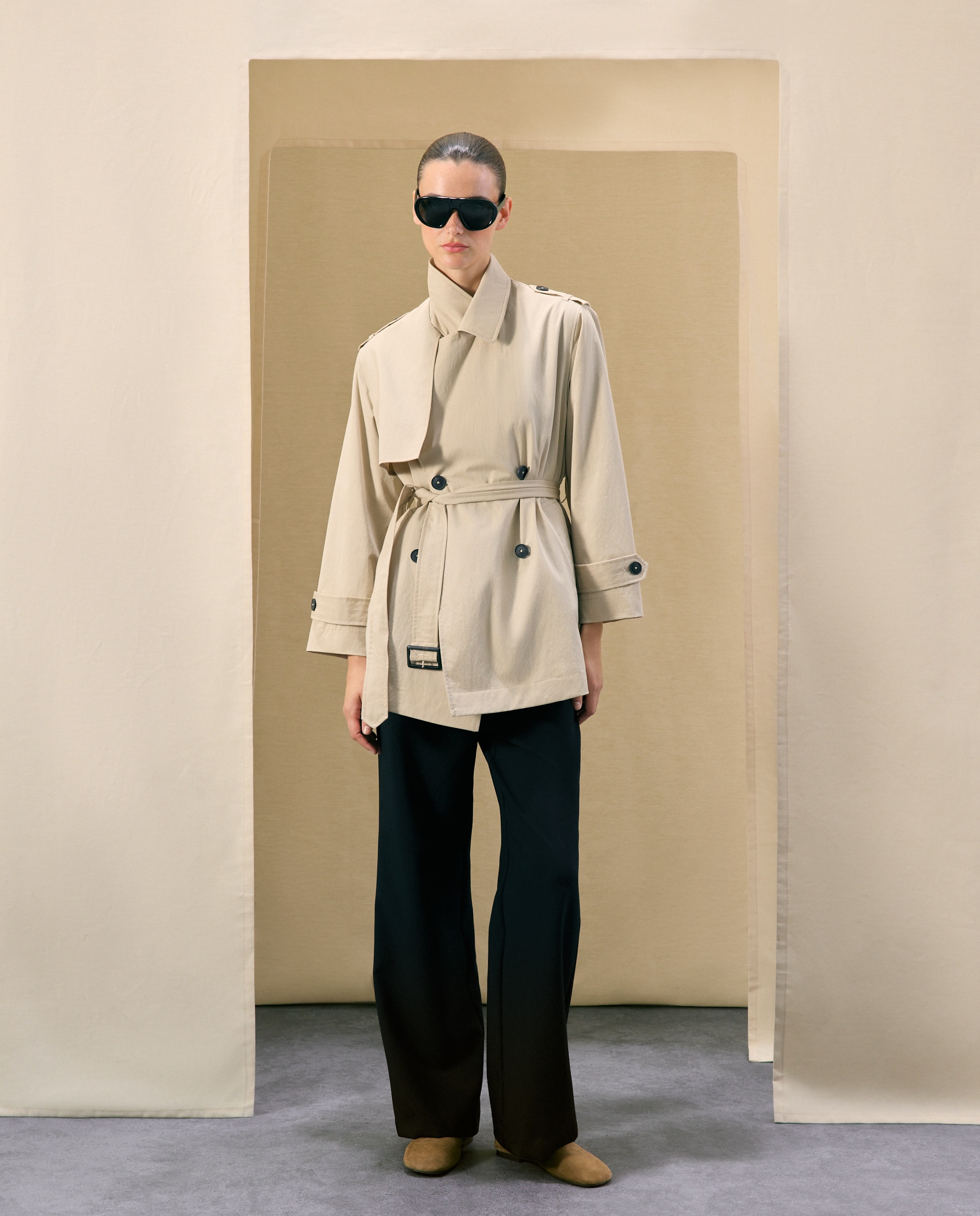 Parka de mujer tipo trench con cinturón - Woman El Corte Inglés - Beige Beige-1