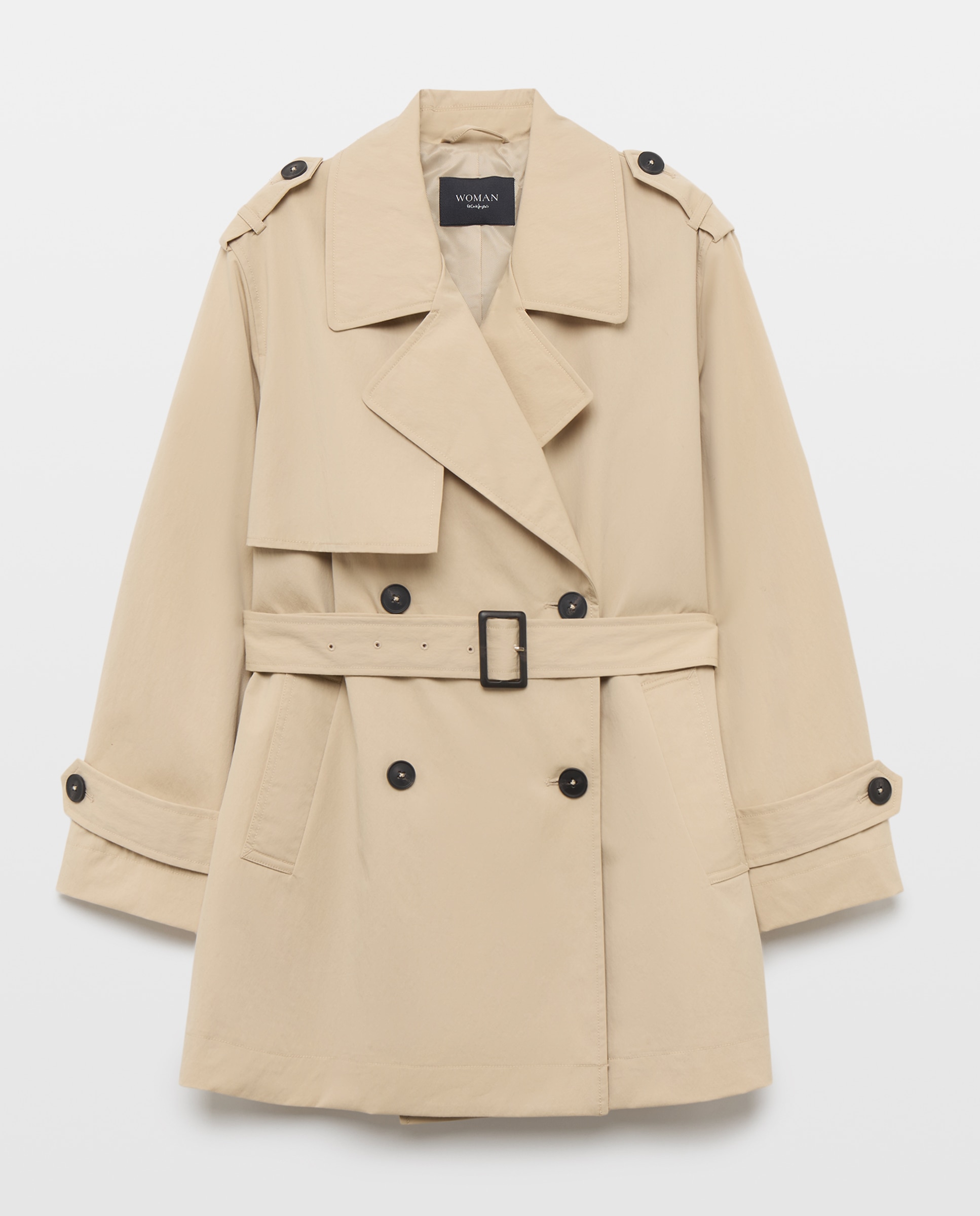 Parka de mujer tipo trench con cinturón - Woman El Corte Inglés - Beige Beige-5