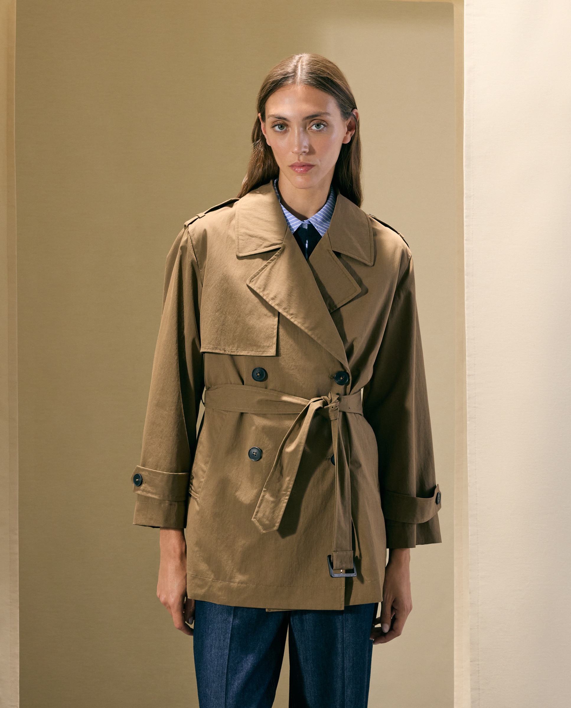 Parka Tipo Canadiana com Cinto Toffee-2