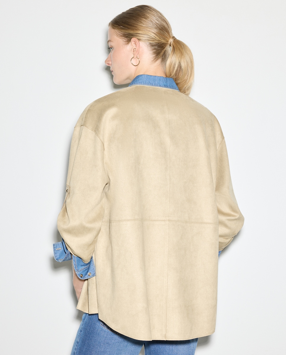 Casaco de Camurcina Liso 730 Camel-3