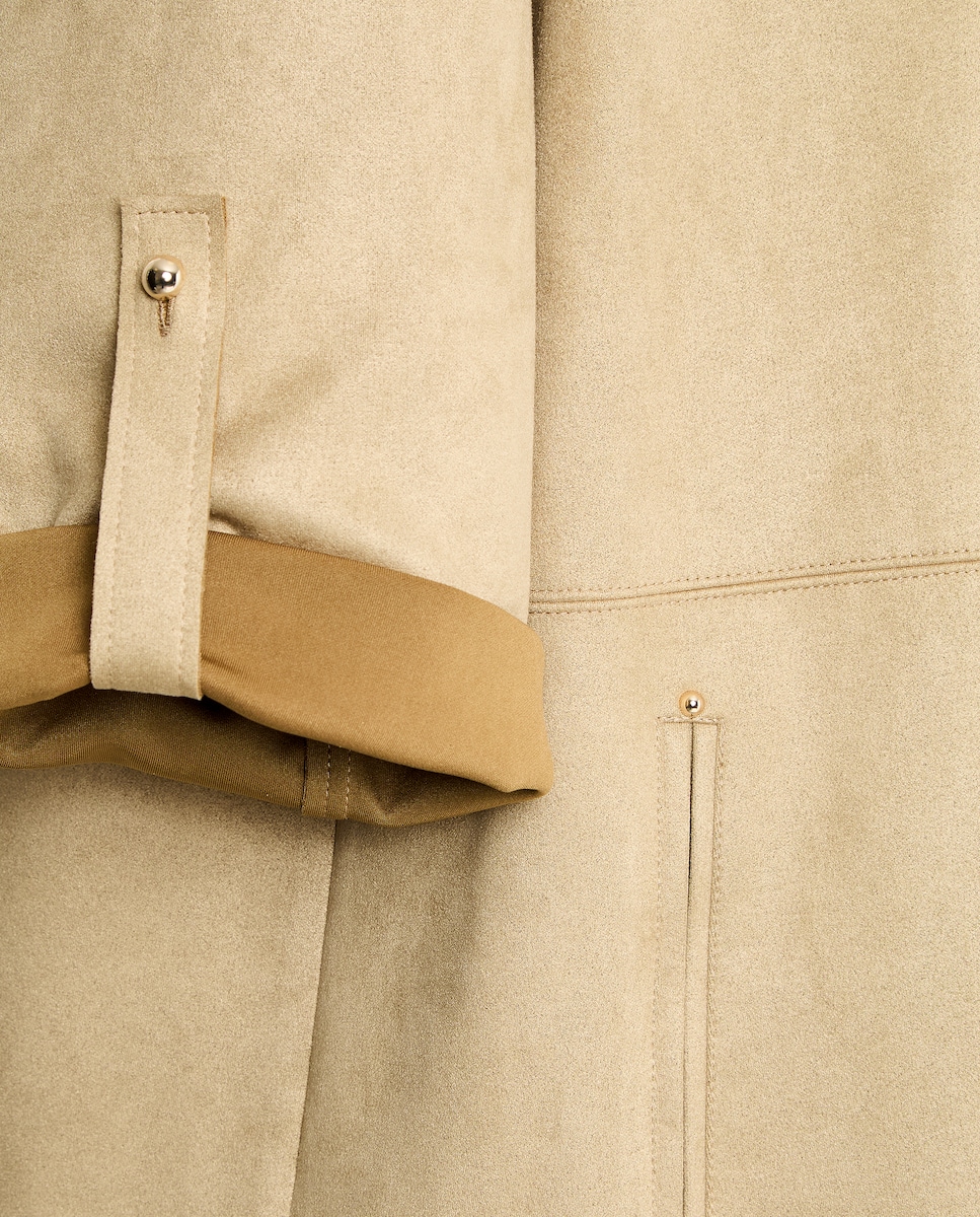 Casaco de Camurcina Liso 730 Camel-5