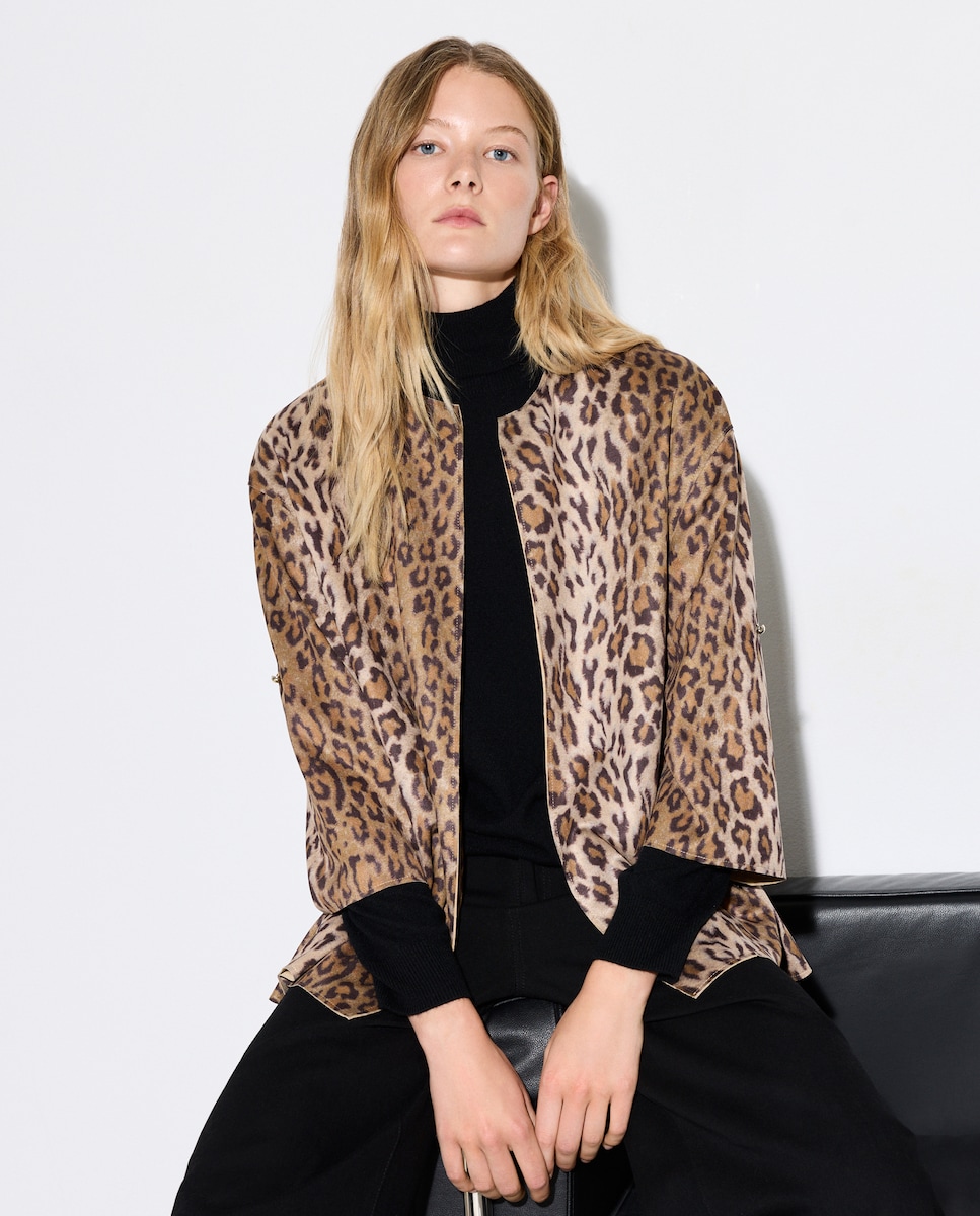 Casaco Estampado Castanho-2