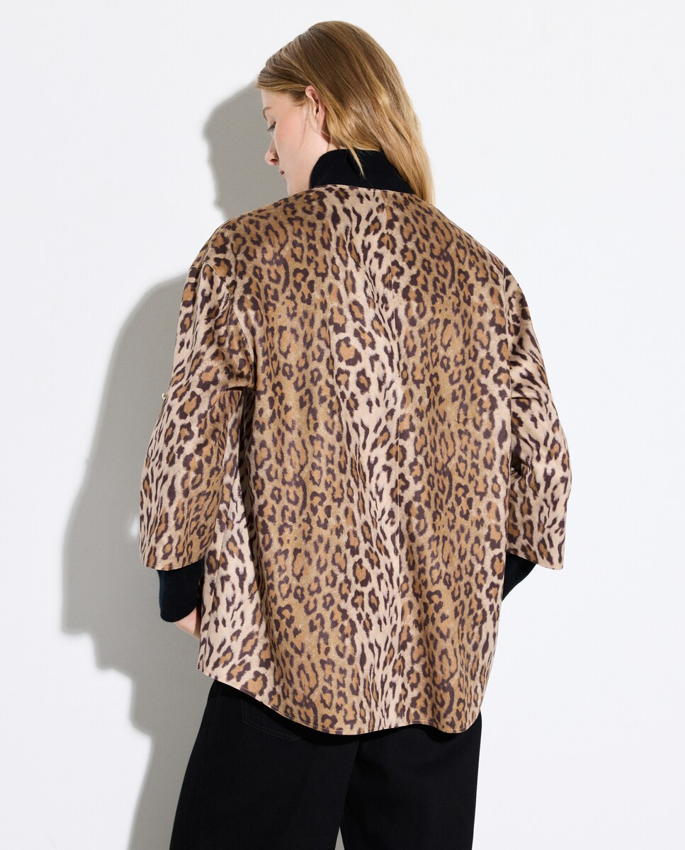 Casaco Estampado Castanho-3