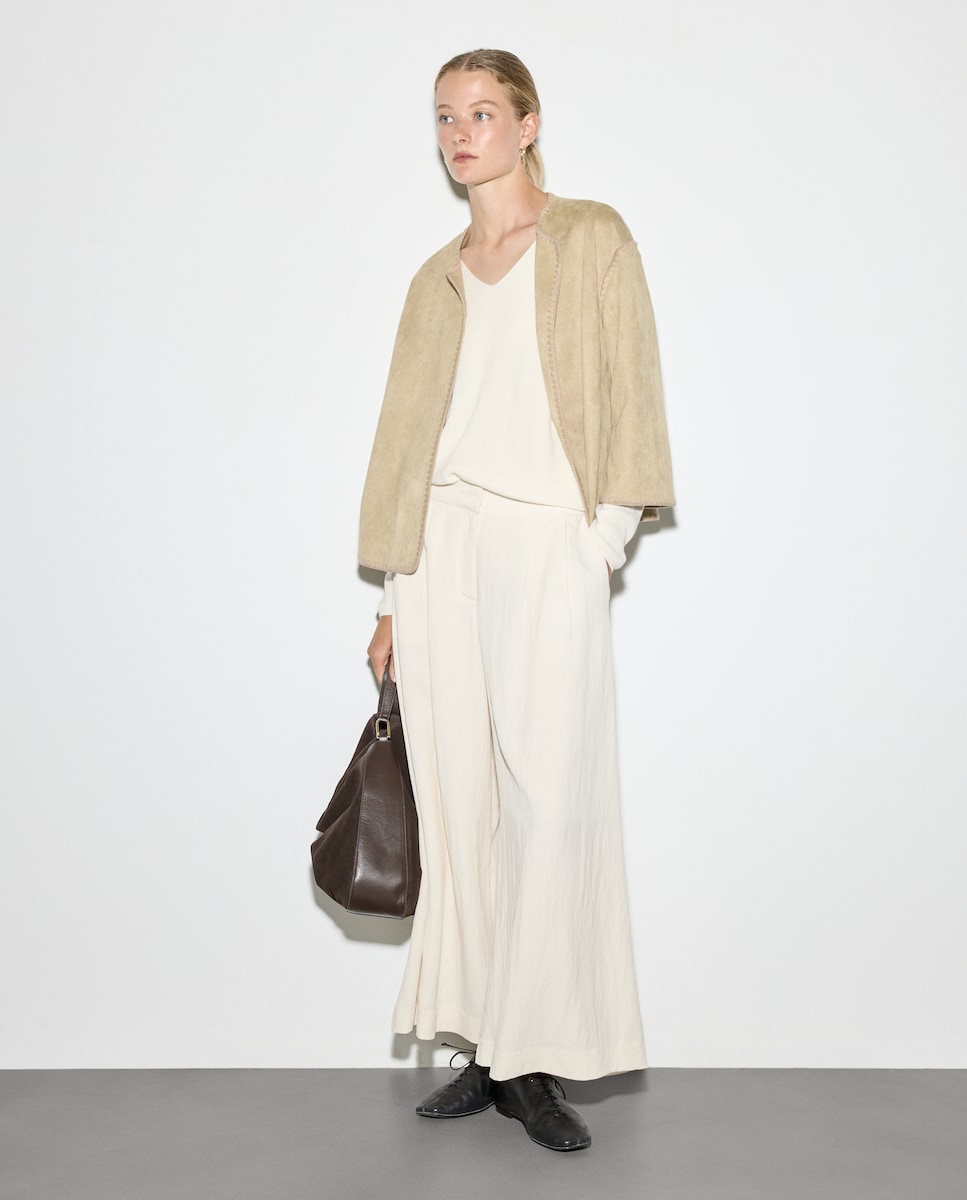 Casaco de Camurcina Liso 730 Camel-2