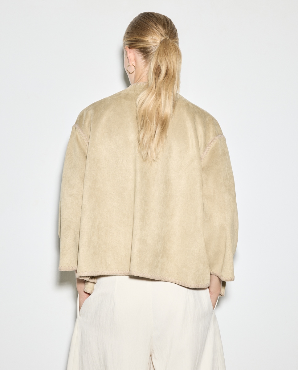 Casaco de Camurcina Liso 730 Camel-3
