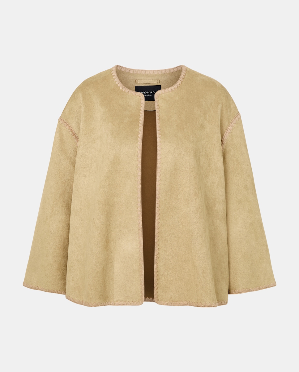 Casaco de Camurcina Liso 730 Camel-4